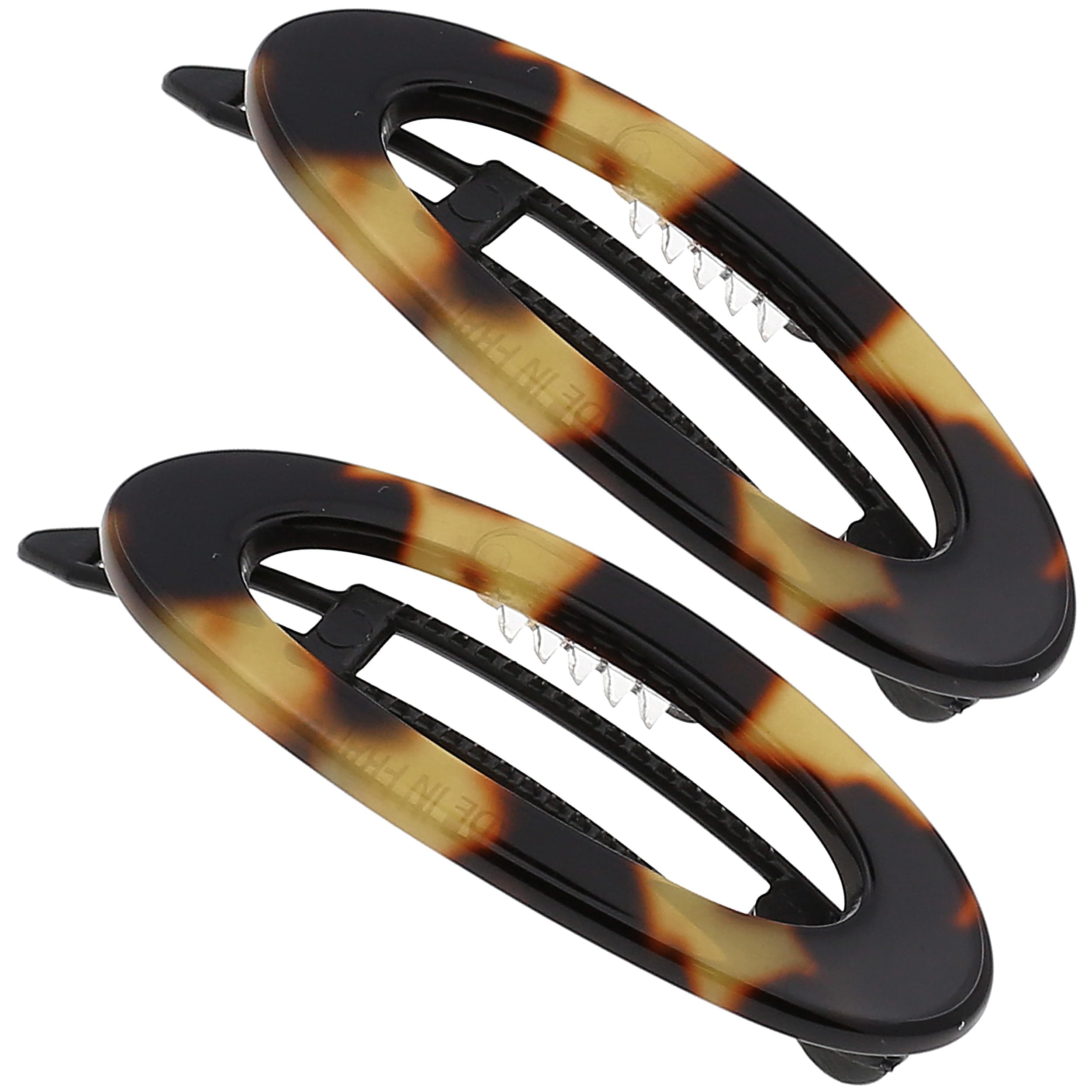 CamilaParis CP1993/2 French Hair Barrette Clip for Women, Handmade, Side Slide-in Metal-Free Closure Strong Hold Grip Hair Clips for Girls, No Slip Durable Styling Hair Accessories, Made in France