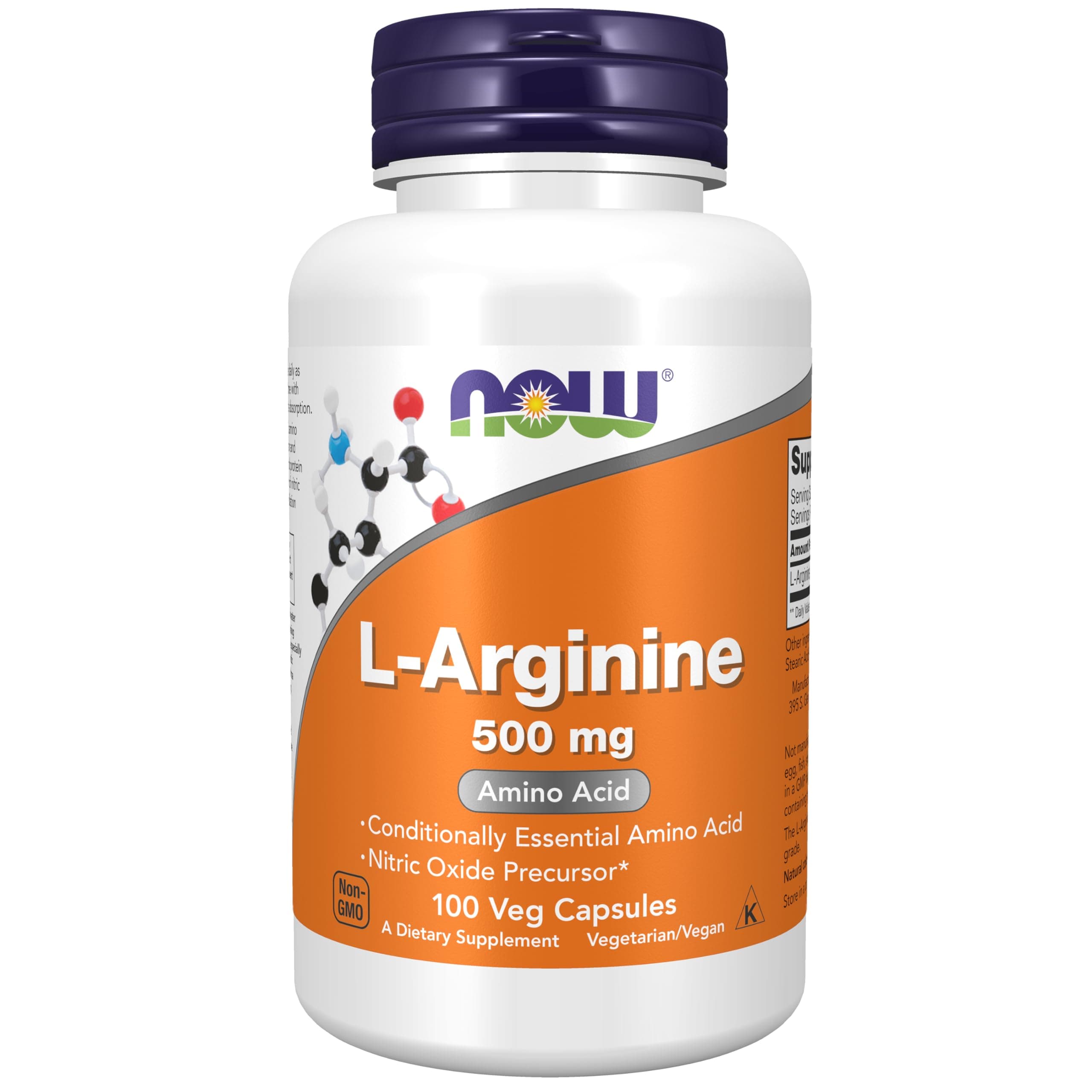 L-Arginine 500 mg, 100 Capsules