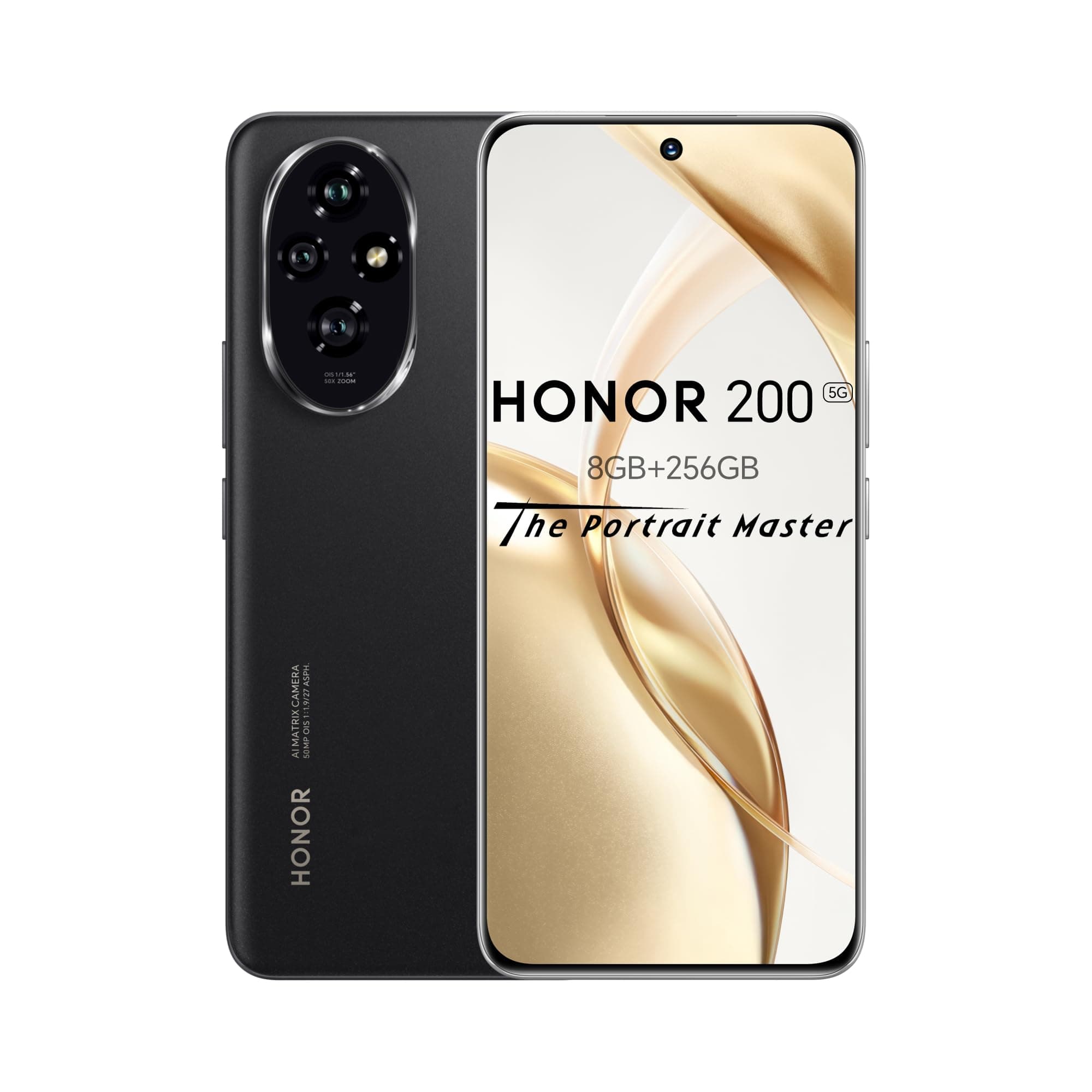 HONOR 200 Smartphone, 5G Mobile Phone, 6.7 inch, 5200 mAh 100W fast charging, 50MP triple main camera, ultra-thin 7.7mm, eye protection screen, Black