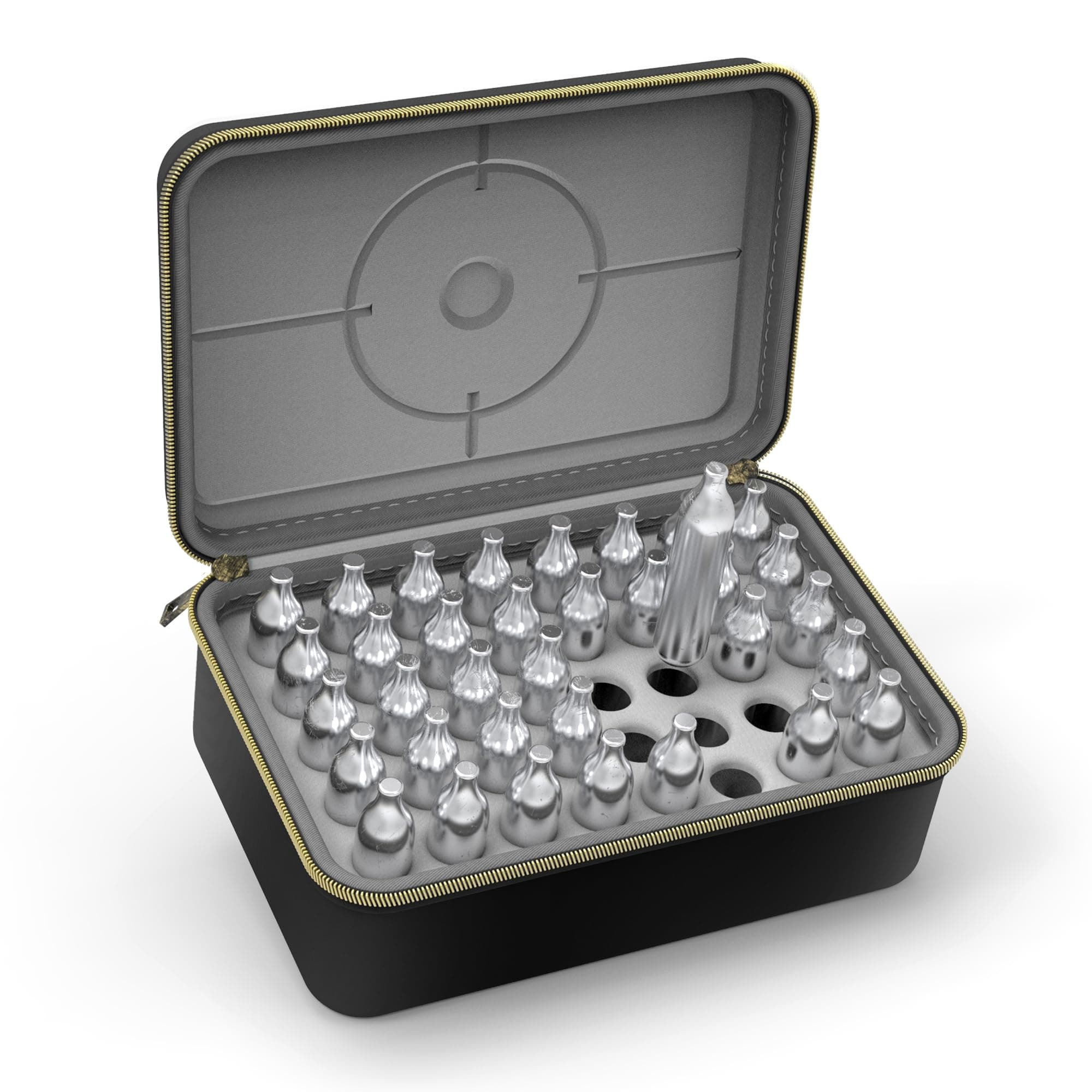 SHBC Silent 12g Co2 Cartridges Case 40 Slots Safe Storage fo Co2 Powerlet Cartridges, Travel Organizer Holder Compatible with Crosman, Umarex, Bike Tool.
