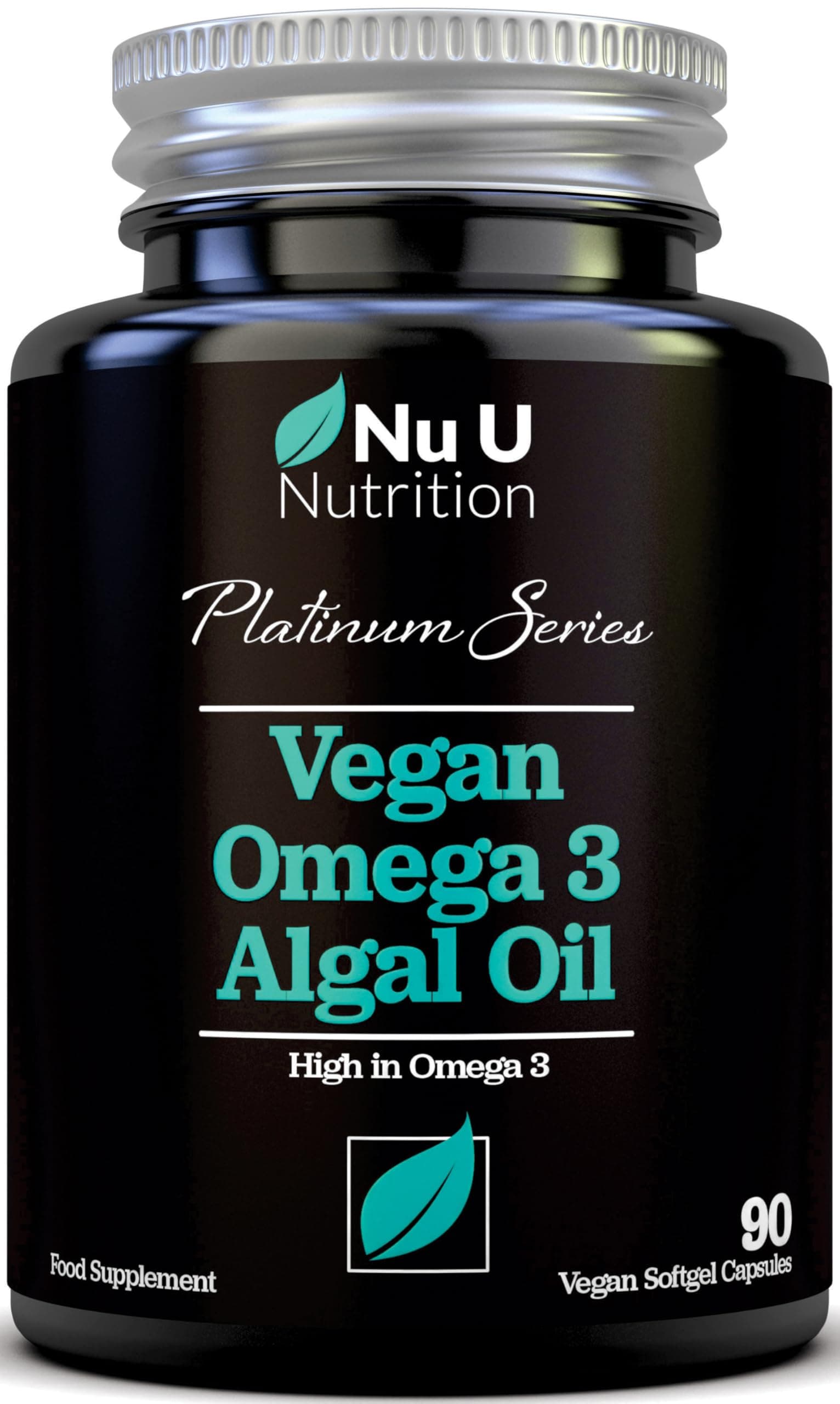 – Vegan Omega 3 Algae Oil 1300mg - 520mg DHA per Serving - 90 Vegan Softgel Capsules with Vitamin E - High Strength DHA from Marine Algae Oil - Plant Based Omega 3