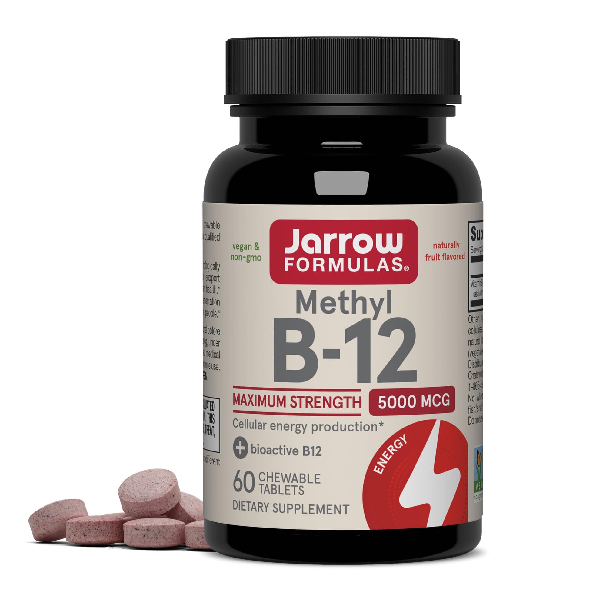 Methylcobalamin (Methyl B12), Supports Brain Cells, 5000 Mcg, 60 Lozenges