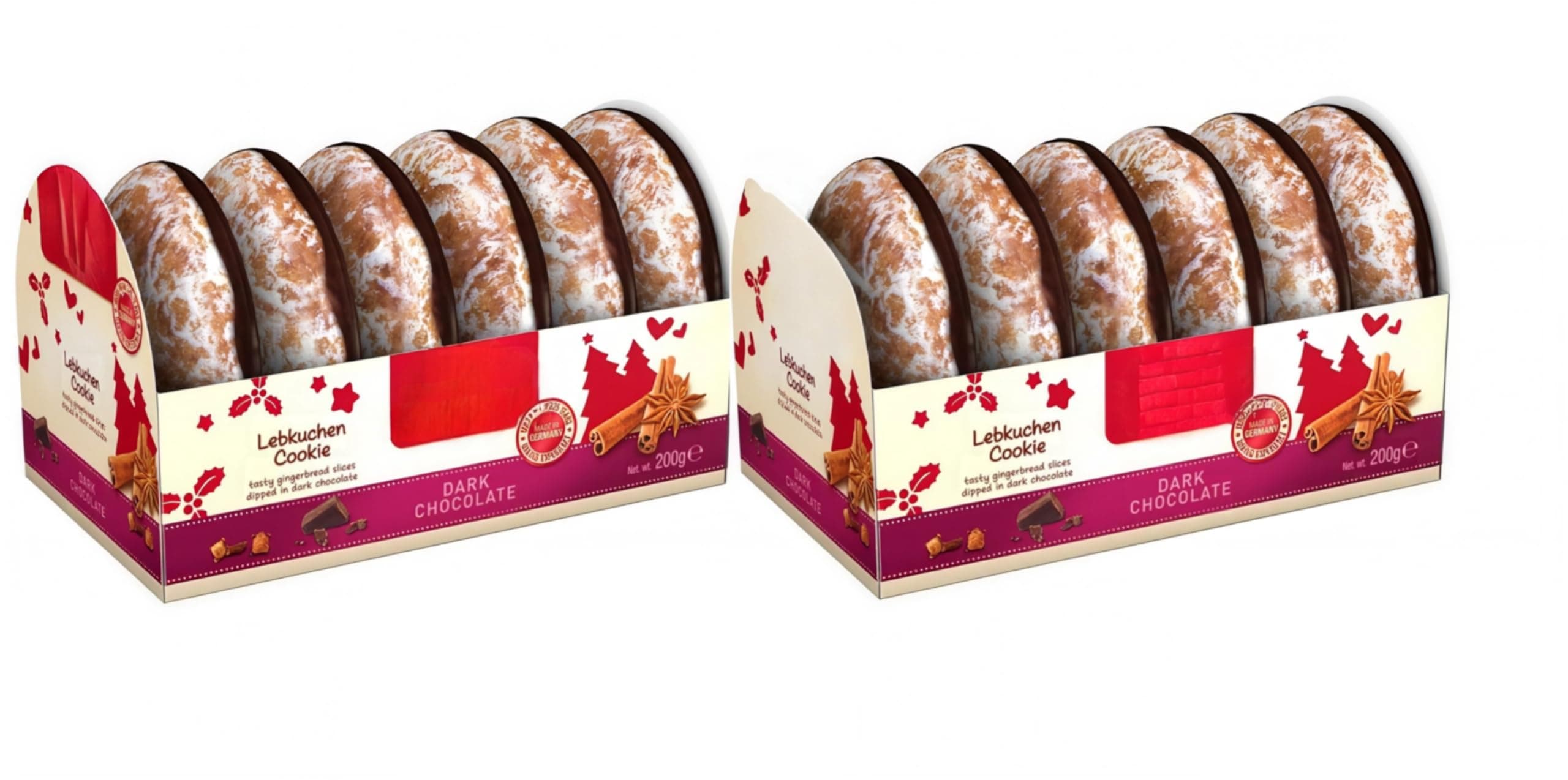 Dark Chocolate Lebkuchen Rounds Cookies 200g - Pack of 2