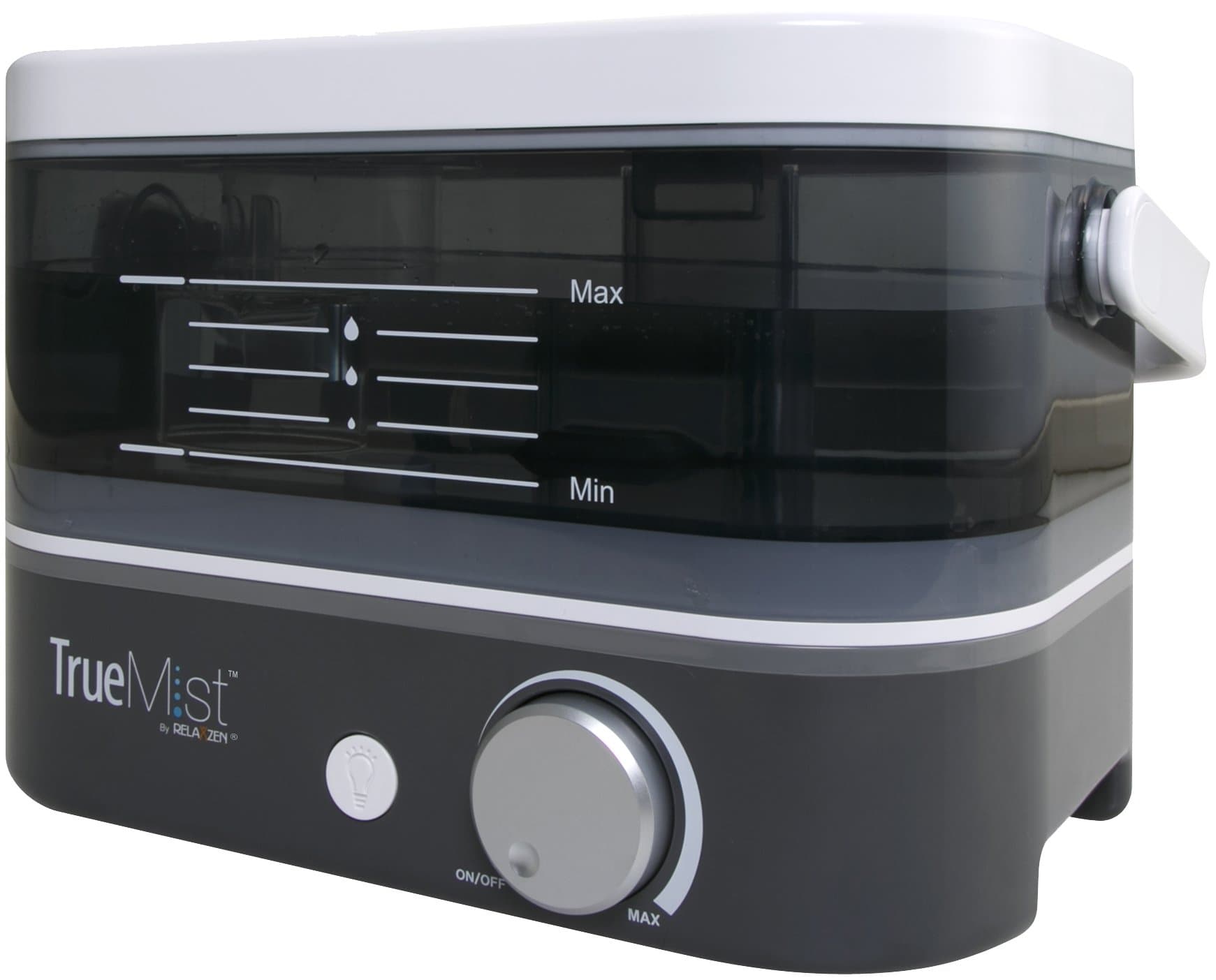 TrueMist Top Fill Cool Mist Humidifier β Easy Clean, Easy Fill, No Mess, Gray/Smoke