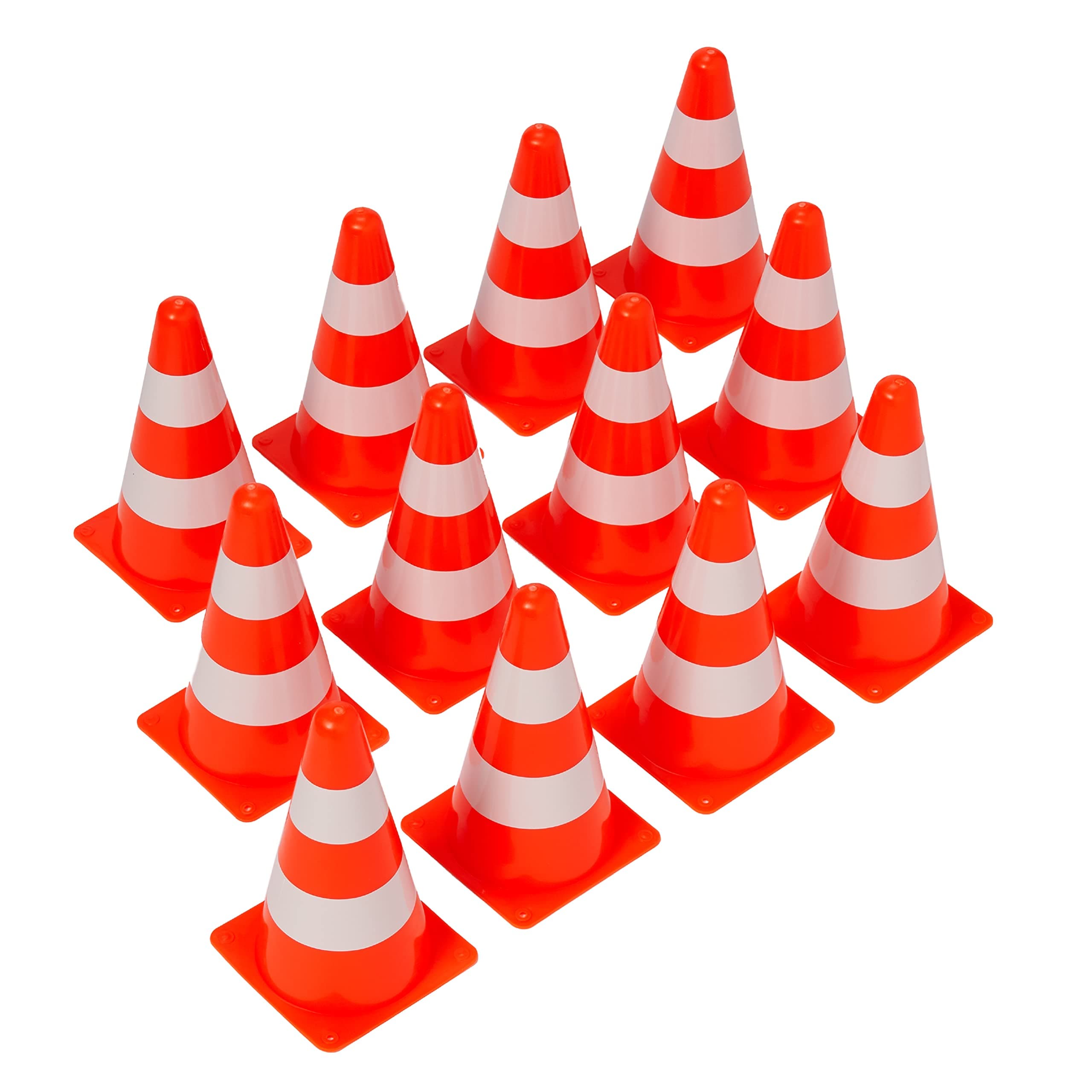 Bramble - Traffic Cones - Orange & White - 9" (23cm) Multi-Sport Training Marker Cones for Football, PE, Hockey, Agility Training