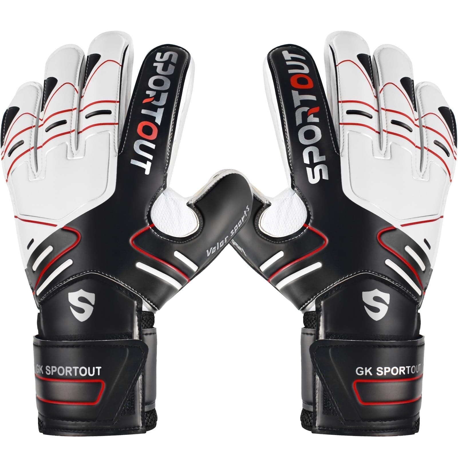 Sportout Youth&Adult Goalie Goalkeeper Gloves,Strong Grip for The Toughest Saves, with Finger Protect & 4+3MM Latex to Give Splendid Protection to Prevent Injuries,4 Colors