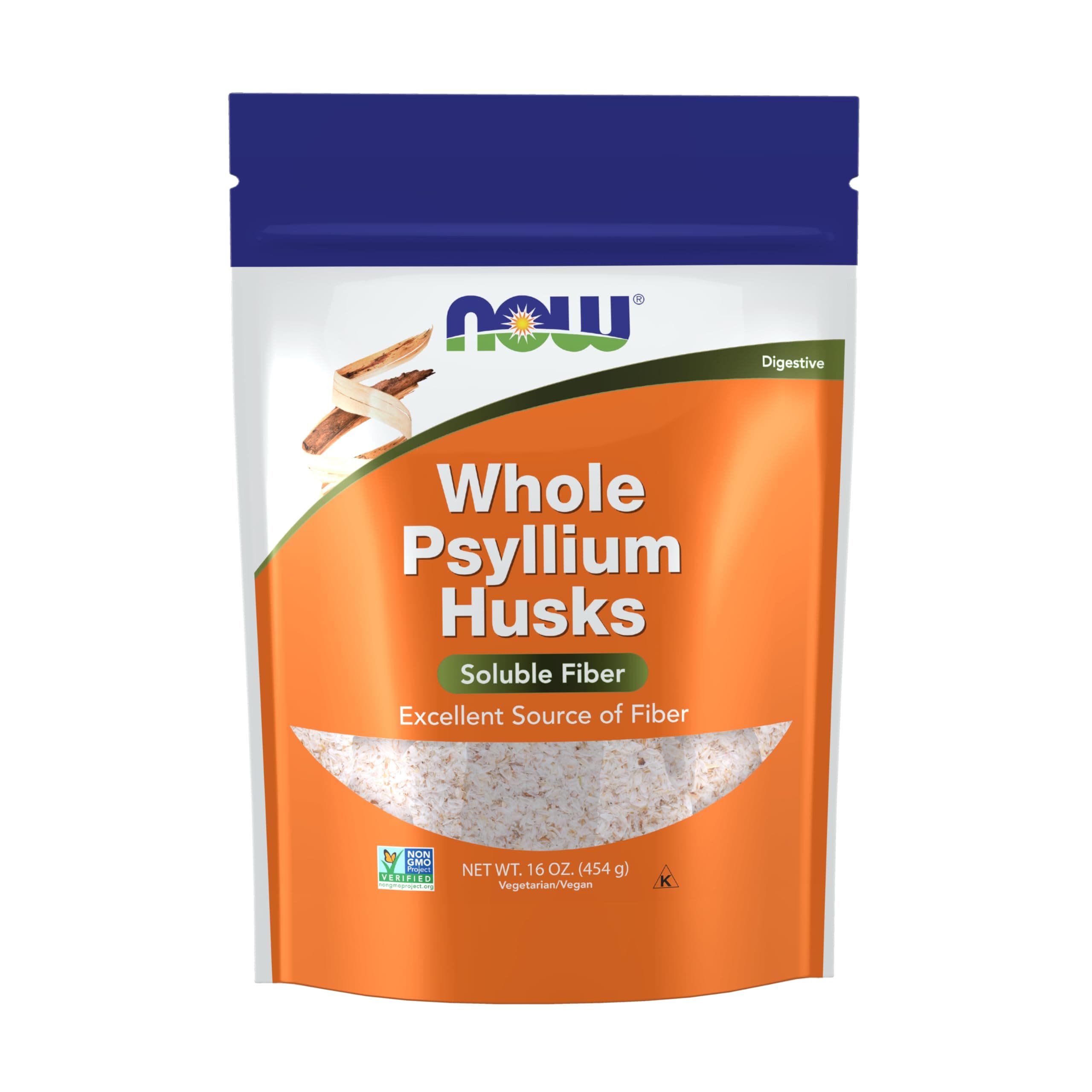 NOW Foods Whole Psyllium Husks, 454 G