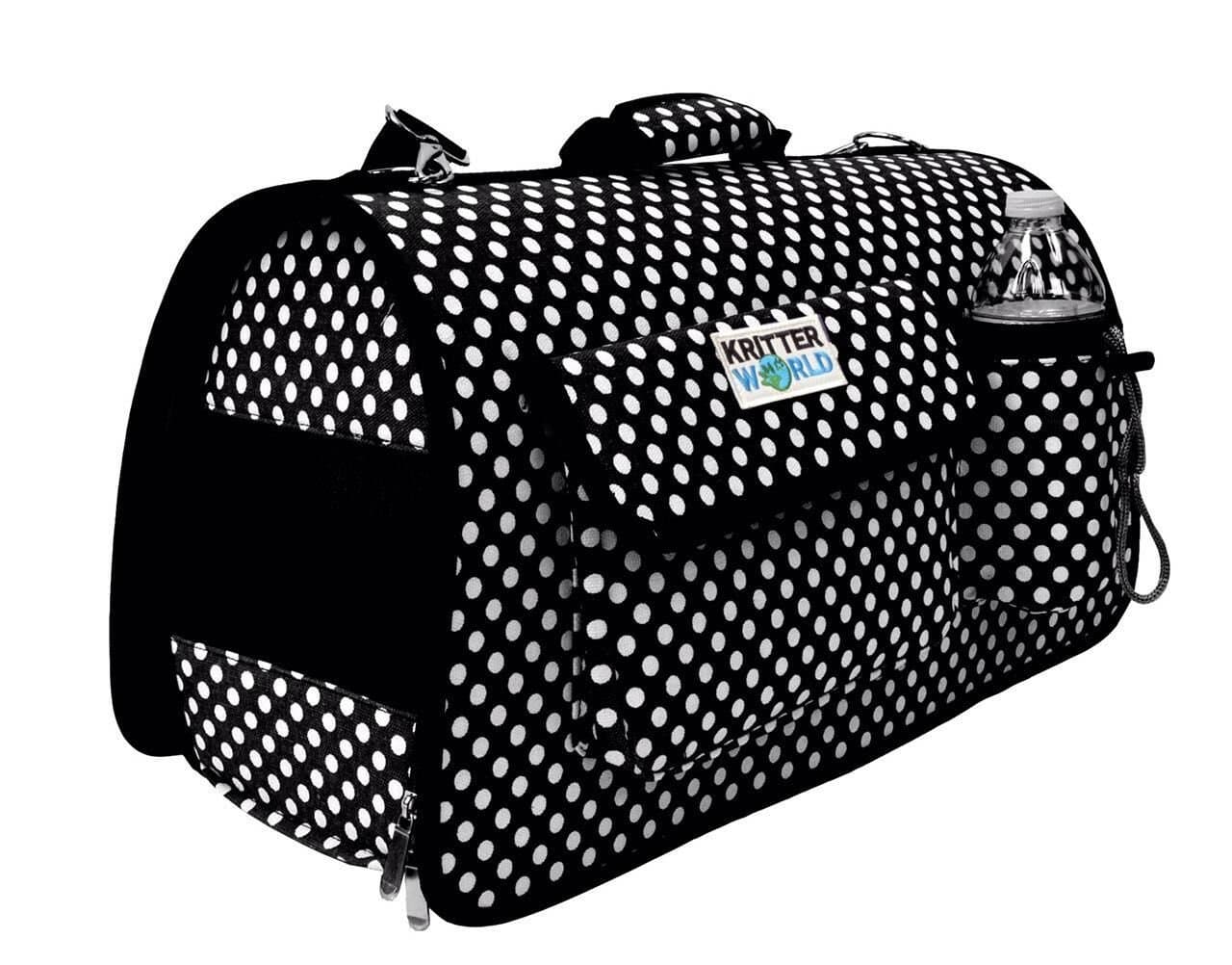 KritterWorld Portable Soft Sided Pet Carrier, Travel Tote Kennel Shoulder Bag with Storage Pockets for Dog Puppy Cat Small Medium Animals