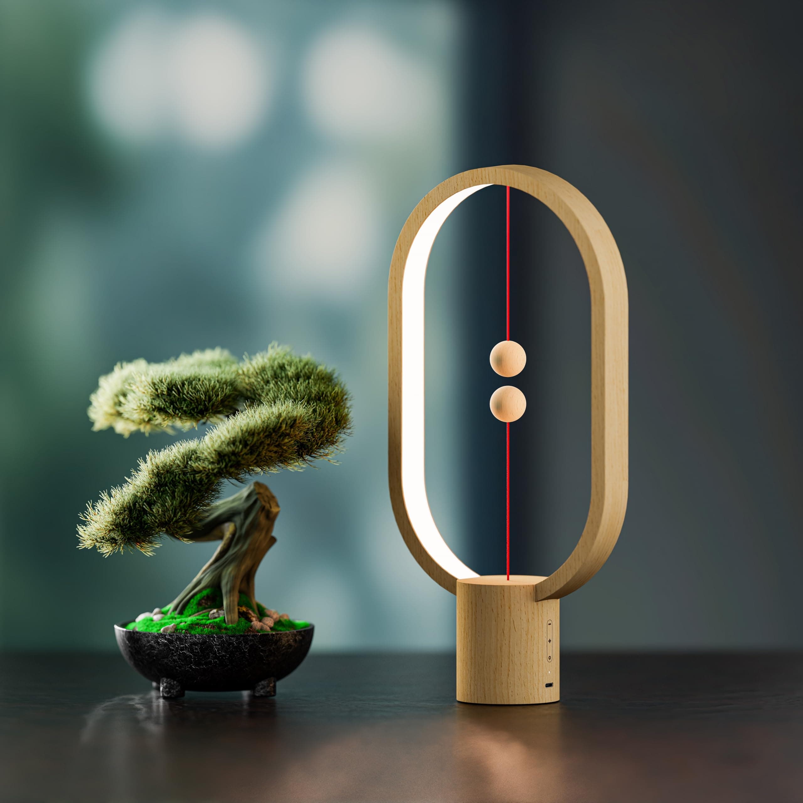 Balance Lamp Gift-lamparas de equilibrio,Bedside Table Lamp with Touch Dimmer