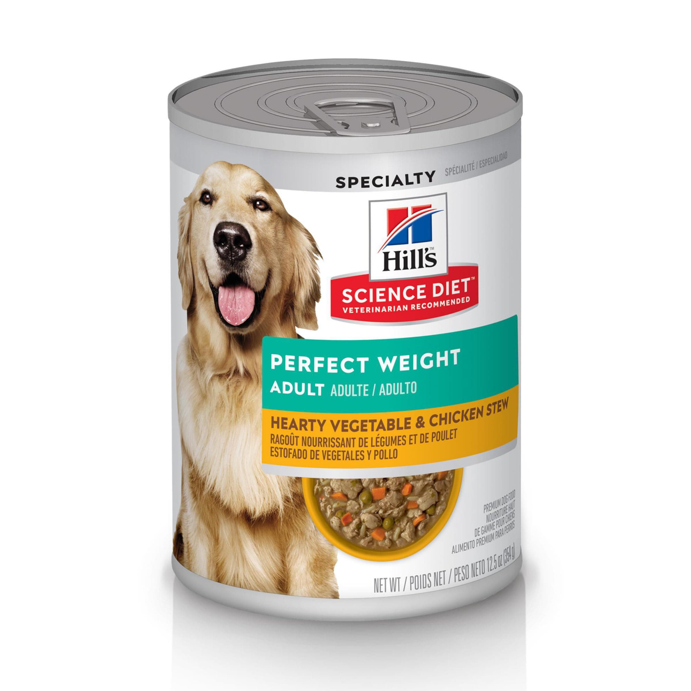 Adult Perfect Weight Wet Dog Food, Hearty Vegetable & Chicken Stew in Gravy, 12.5 oz. Cans, 12-Pack