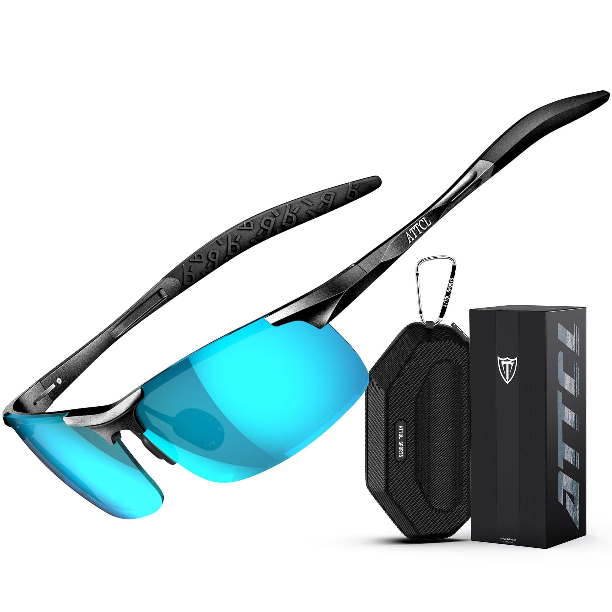 ATTCL Polarised Sunglasses Mens Sports: UV400 Protection Anti Glare Wrap Around Lightweight Cycling Running Golf Driving