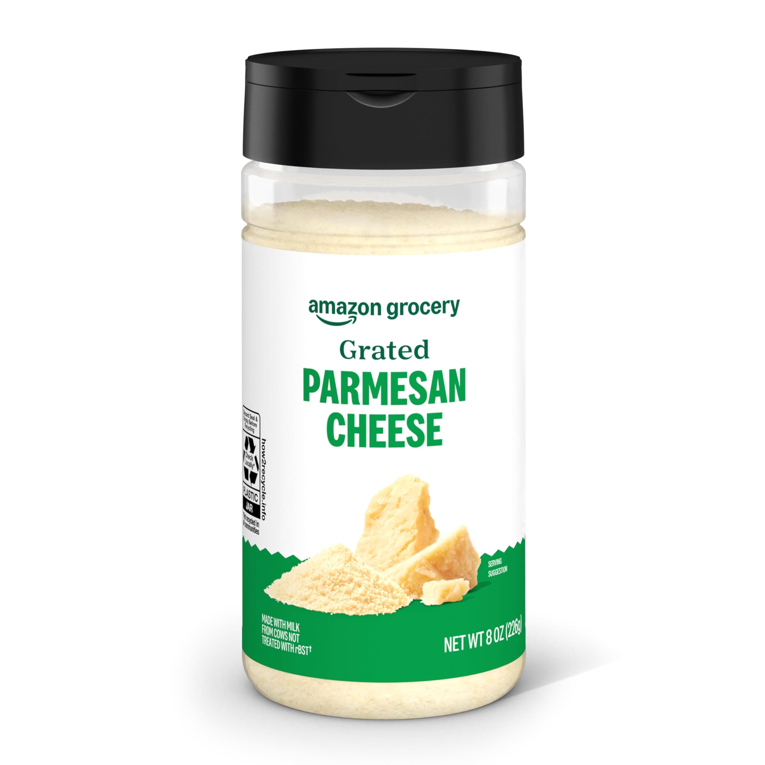 Amazon Grocery, Grated Parmesan Cheese Shaker, 8 Oz (Previously Happy Belly, Packaging May Vary)