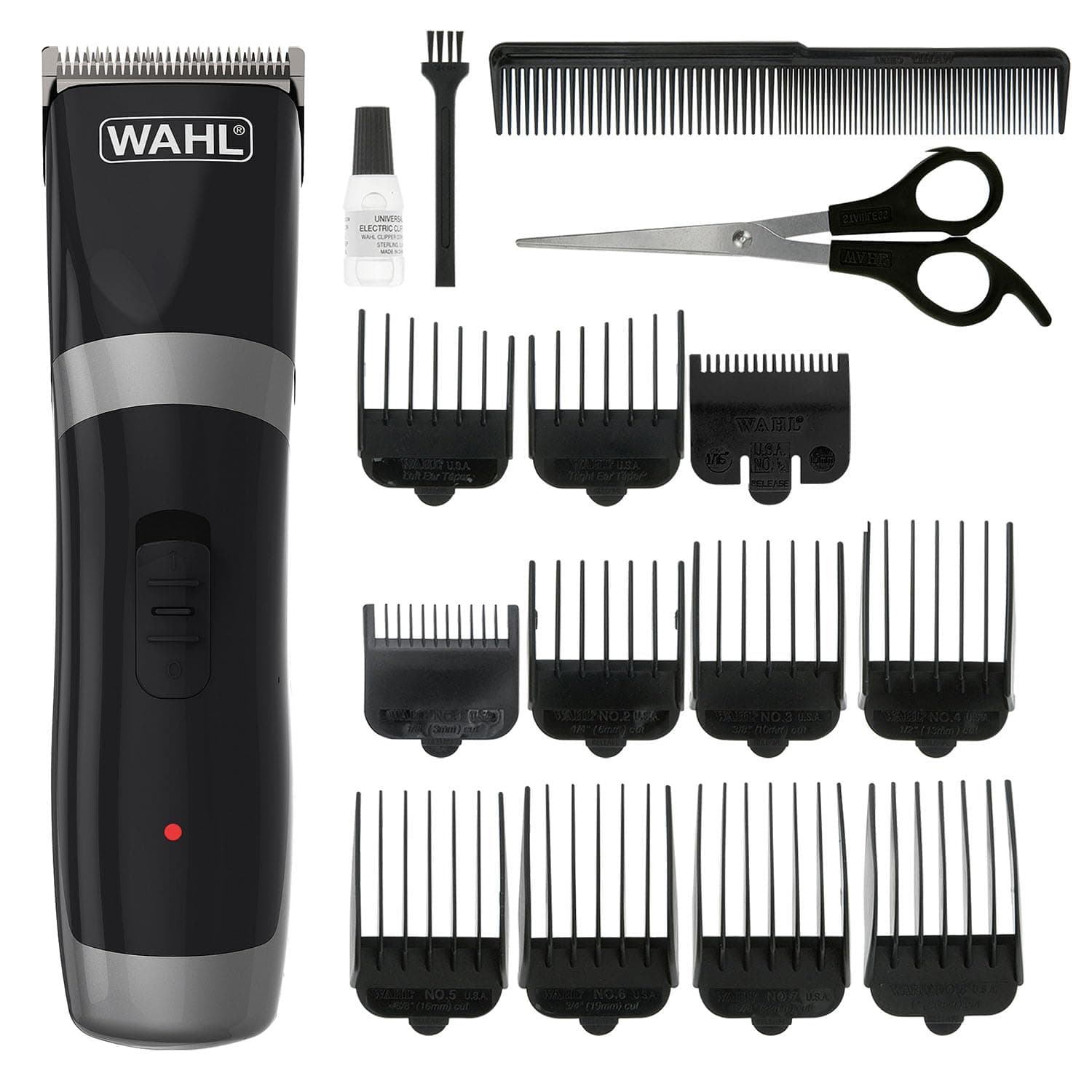 Wahl Cord/Cordless Hair Clipper, Rechargeable Cordless Clippers, Clipper Kit for Men, Rinseable Blades, Home Hair Cutting, Clippers with Guide Combs, Battery Powered