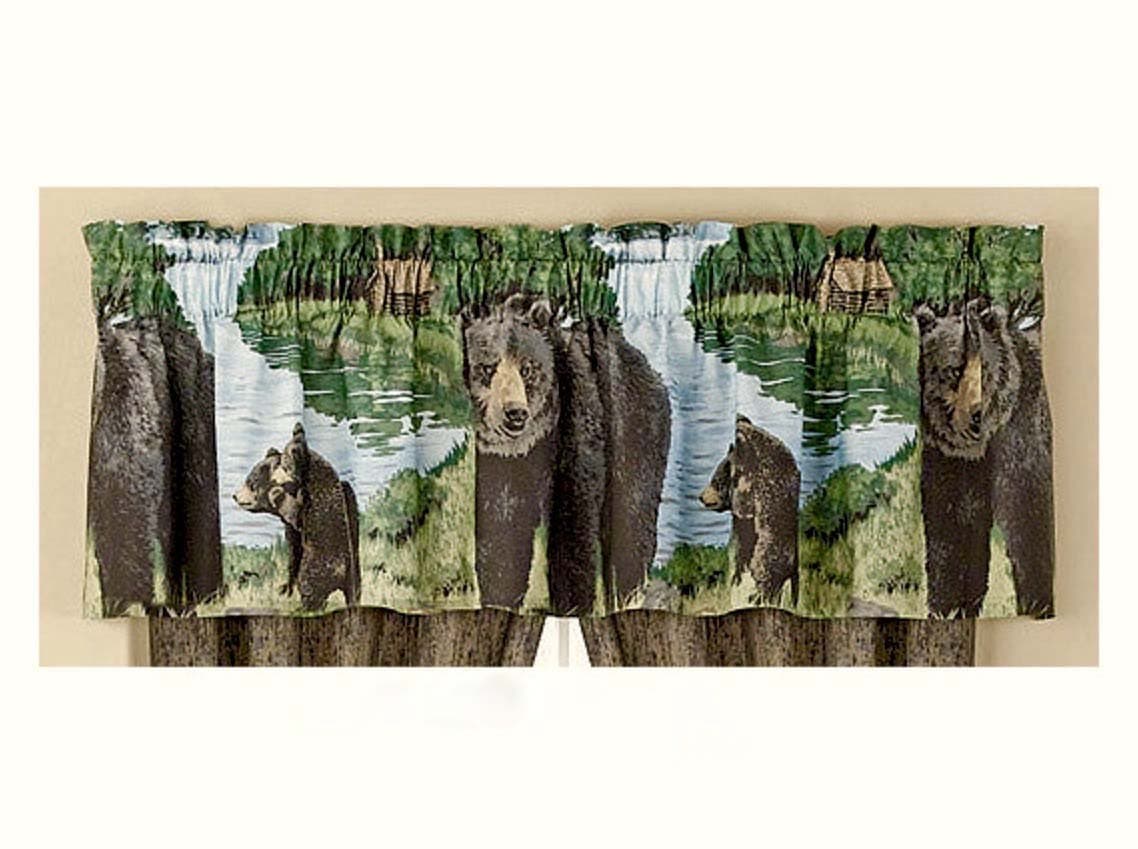 Black Bear Cabin Lodge Window Treatment Valance (ONLY) 18" L x 84" W