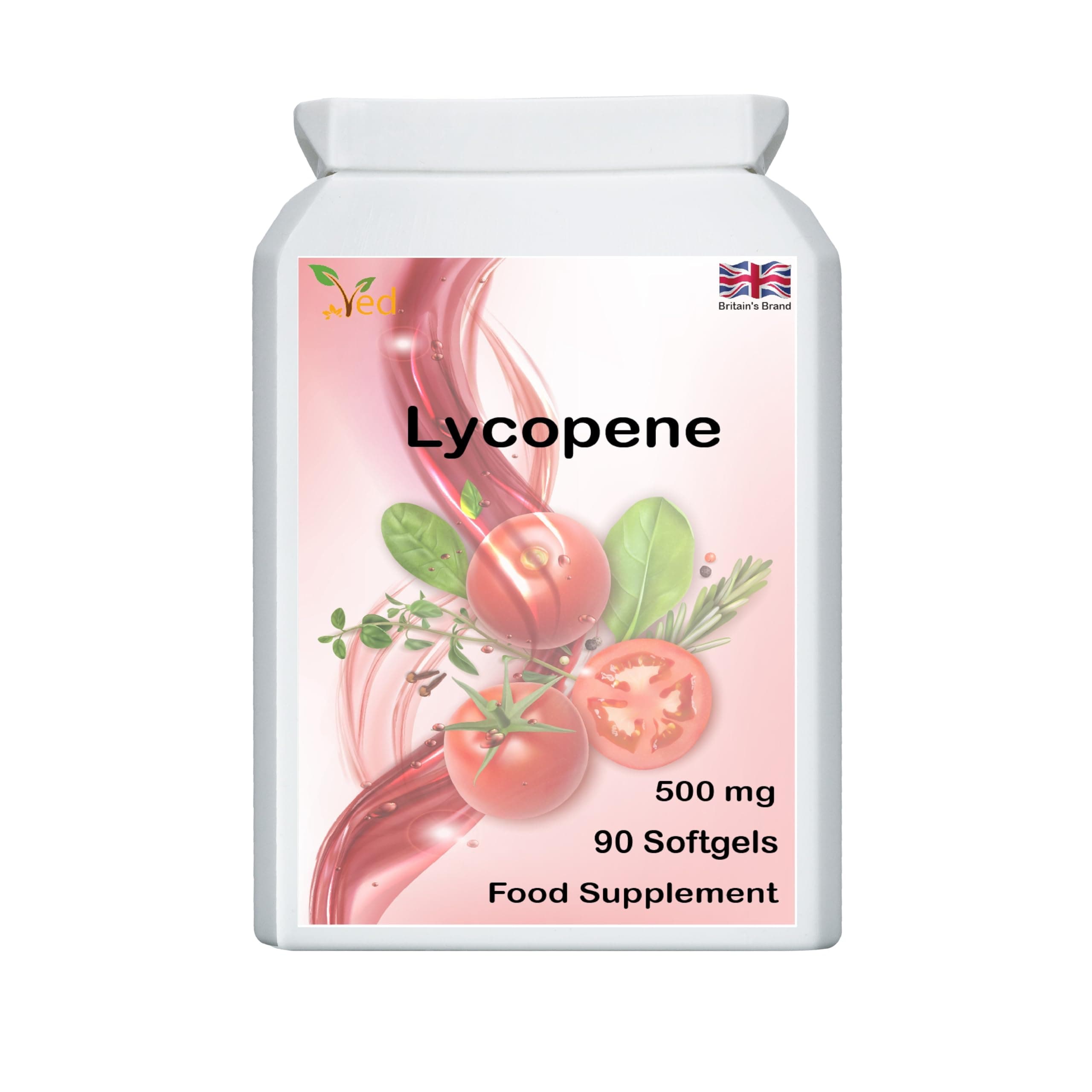 Ved Lycopene Supplement, Supports Energy Balance, Non-GMO, High Lycopene 500mg x 90 Softgel