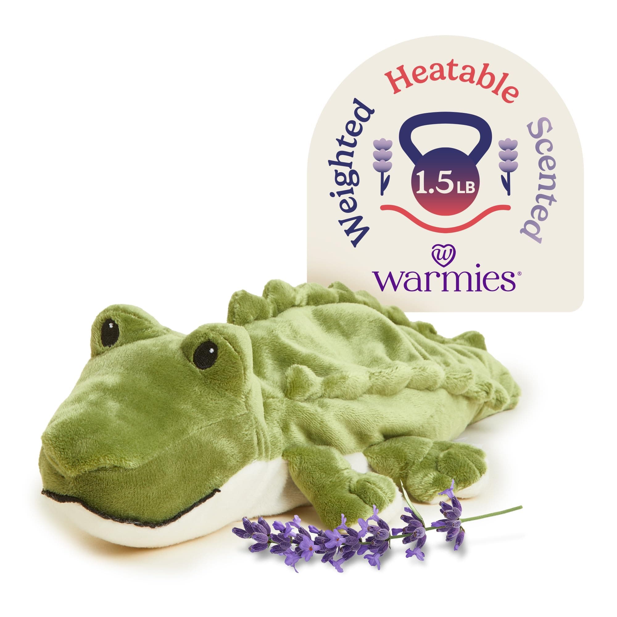 Microwavable & Weighted Stuffed Animals, Alligator - Heated Stuffed Animal Plushie for Warmth & Comfort - Cute Soft Plush Toys for Boys, Girls, Babies & Toddlers