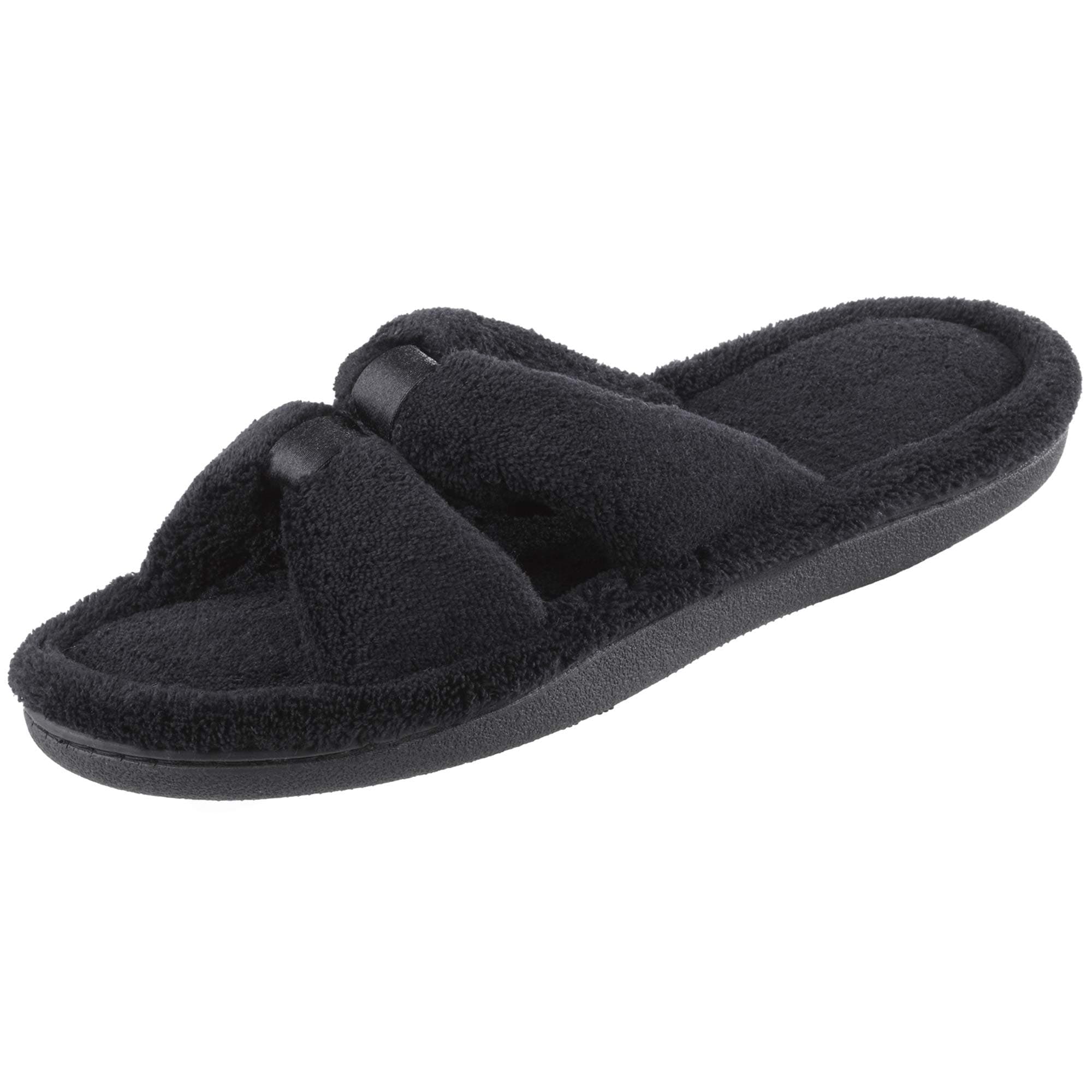 Women's Signature X-Slide Slipper, Satin Trim with Memory Foam