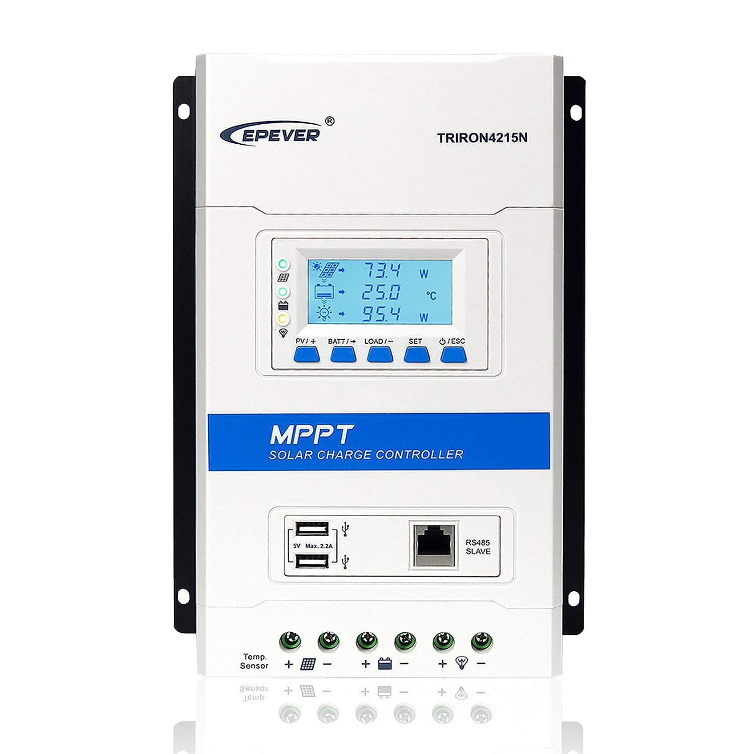 EPEVER MPPT Solar Charge Controller 40A 12V 24V Auto DS2+UCS Module Max PV 150V Solar Panel Regulator Charger Triron4215N for Sealed AGM Gel Flooded LiFePO4