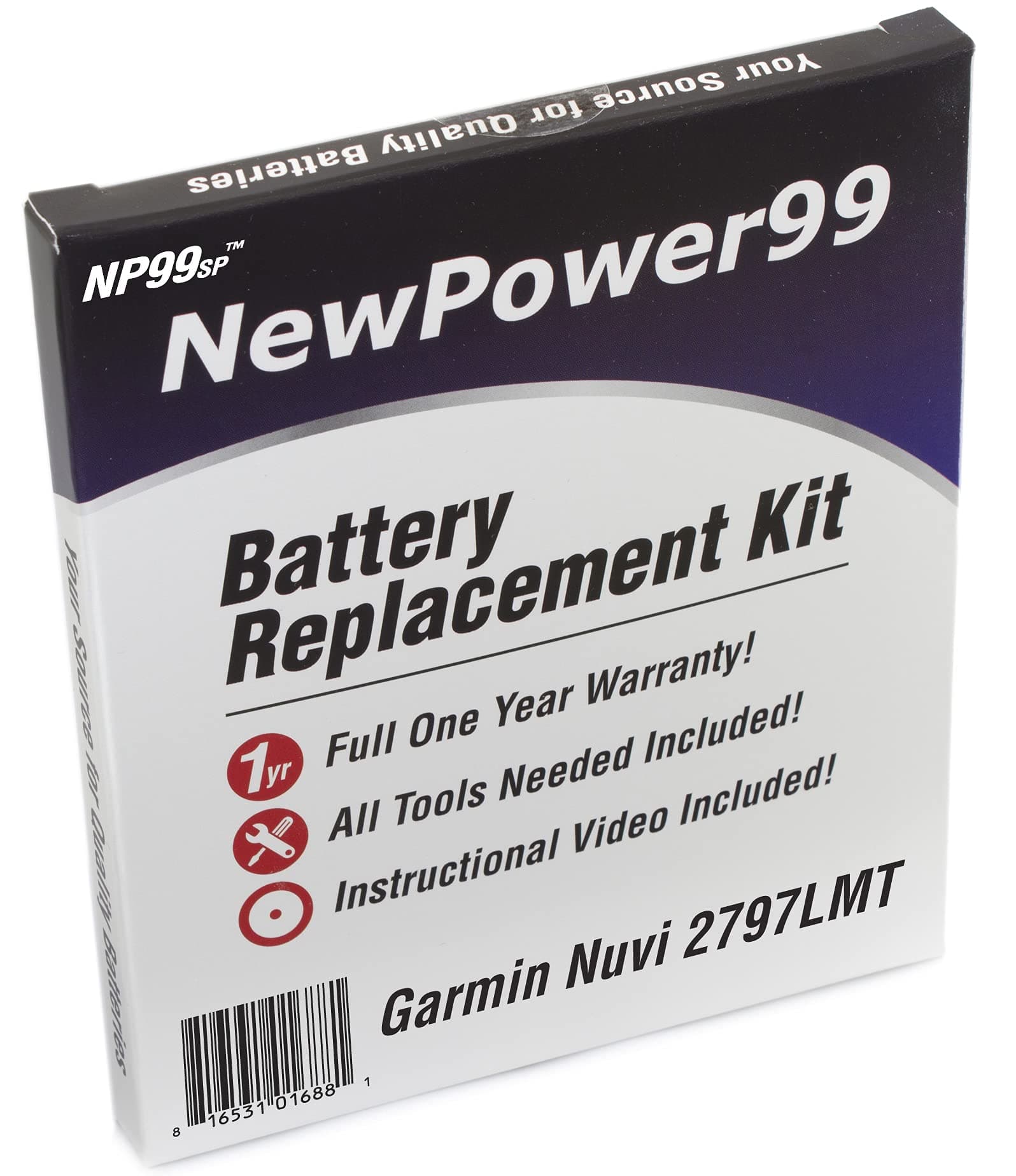 NP99sp NewPower99 Battery Kit with Tools, Video and Battery for Garmin Nuvi 2797LMT