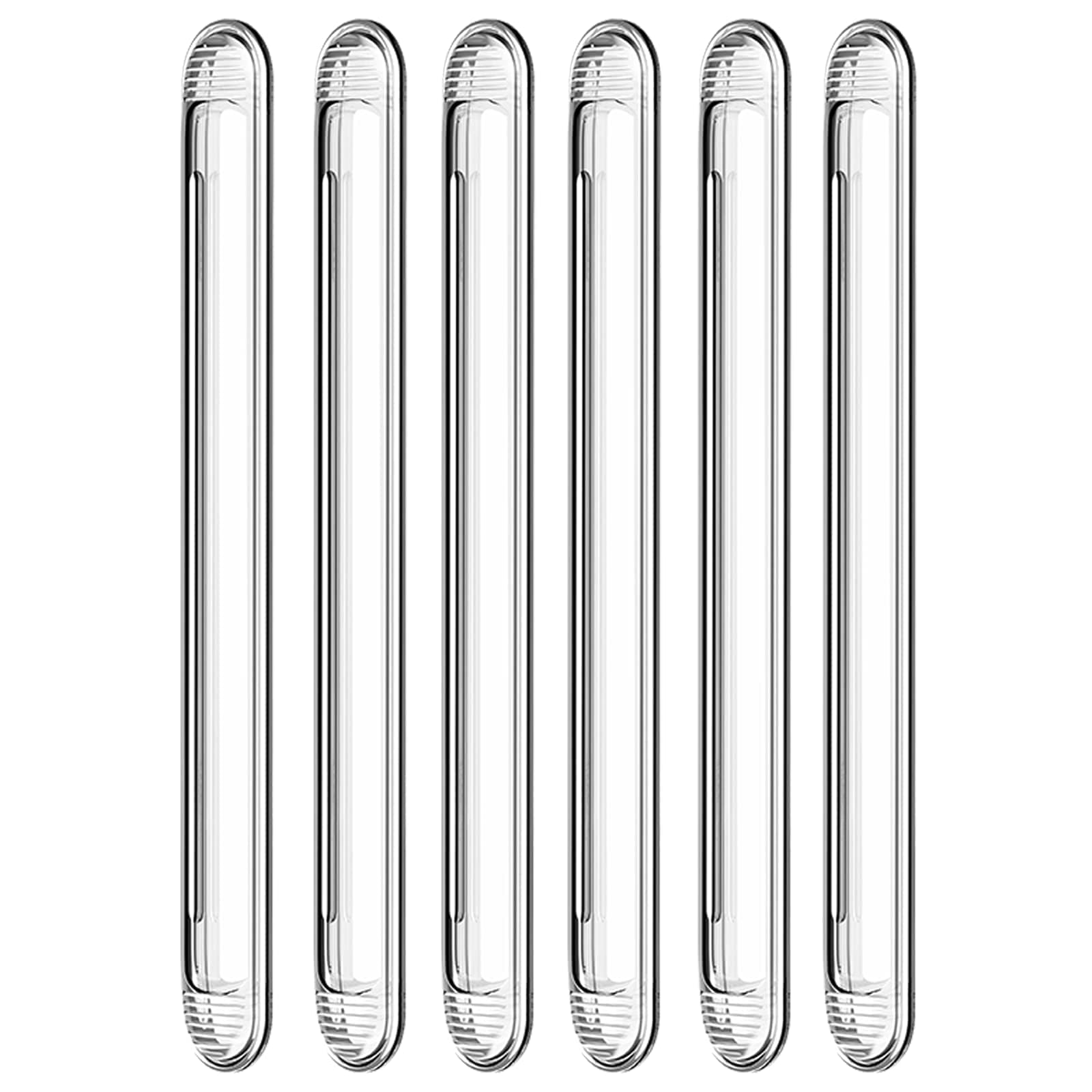 Clear Furniture Bumpers, Silicone Rubber Wall Protector from Chair Back, Adhesive Shower Door Bumpers for Cabinet Door Car Door Drawer Toilet Lid (6 Long)
