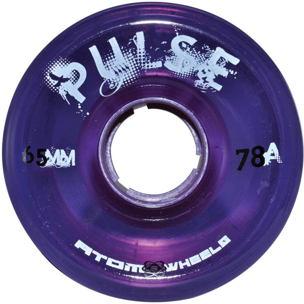 Atom Skates Pulse Outdoor Quad Roller Wheels 78A, Purple, Set of 8, 65mm x 37mm