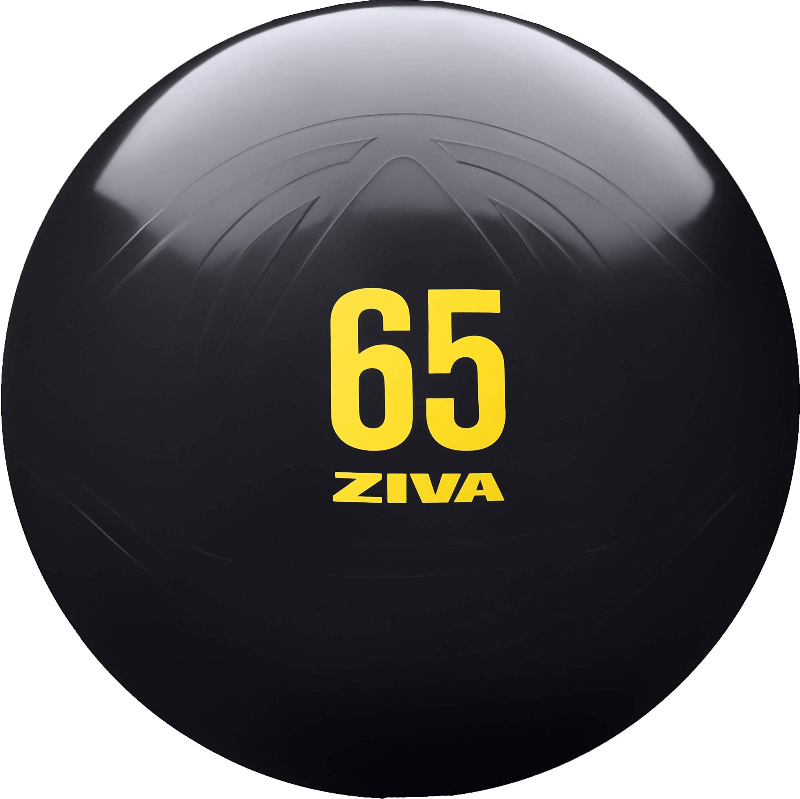 Ziva Anti Burst Core Fitness Exercise Ball - Professional Grade Slip Resistant Yoga Ball for Stability Balance - Includes Hand-Pump - Multiple Sizes Colors, 55-75cm