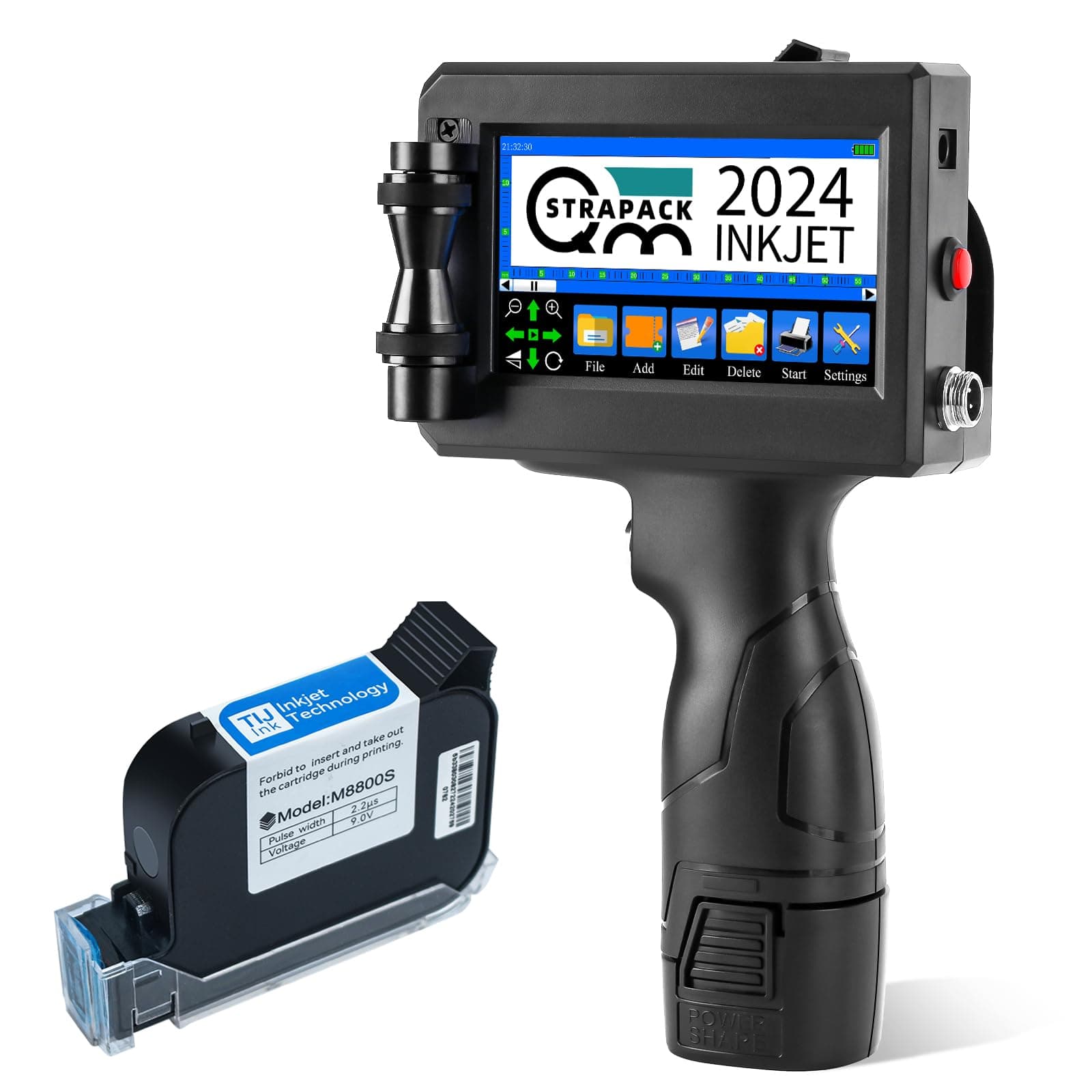 Handheld Inkjet Printer Gun Z10 Printing Height 0.08-0.5 Inch Inkjet Coder with Original Fast-Drying Ink for Text QRCode/Barcode/Batch Number/Label/Image/Date Printer for Any Surface