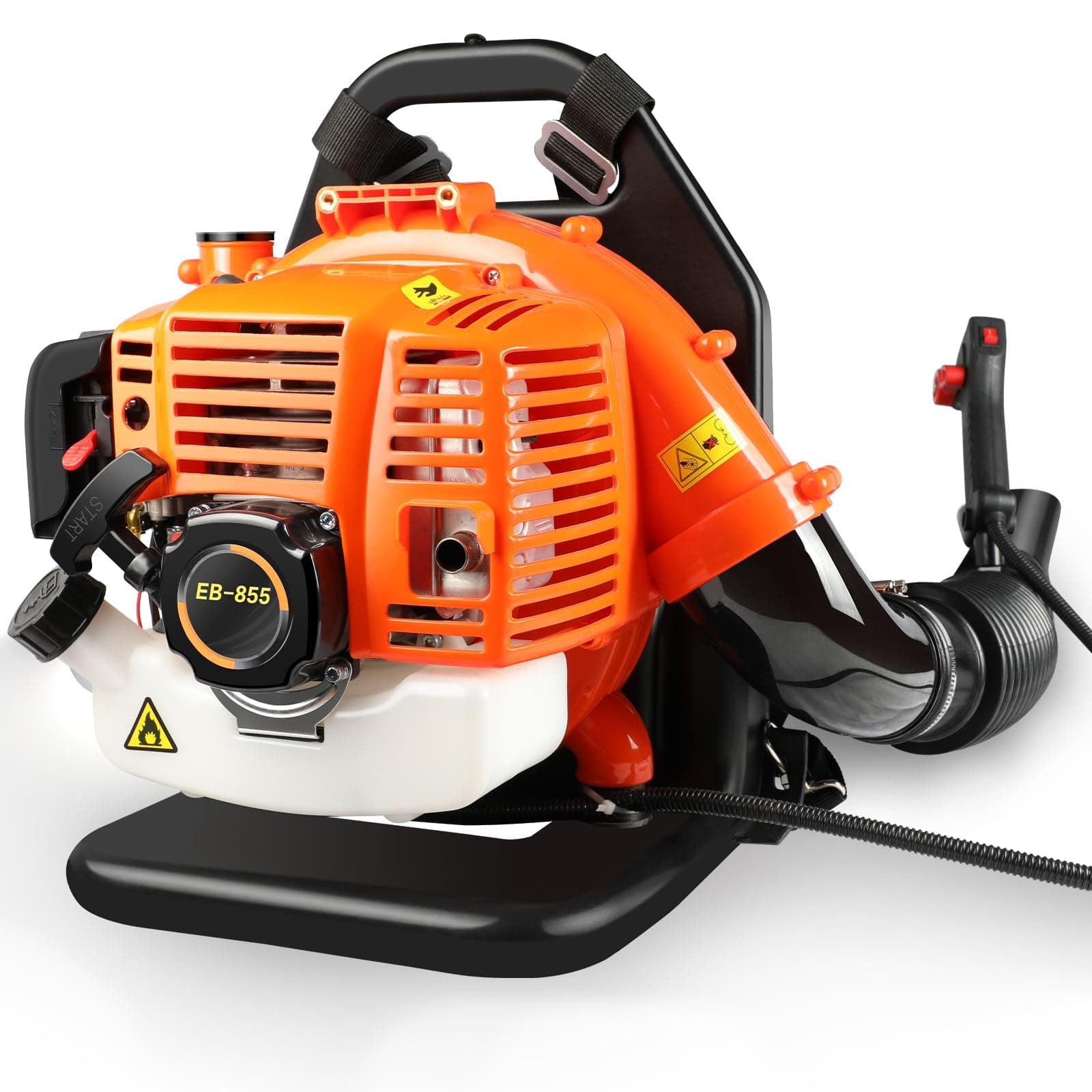 2 Stroke Gas Powered Leaf Blower, 43CC Petrol Backpack Leaf Blower, Speed-adjusted Cordless Garden Blower for Cleaning Patios Leaves Grass Cutting Blowing Shredding Dusting Snow Removing