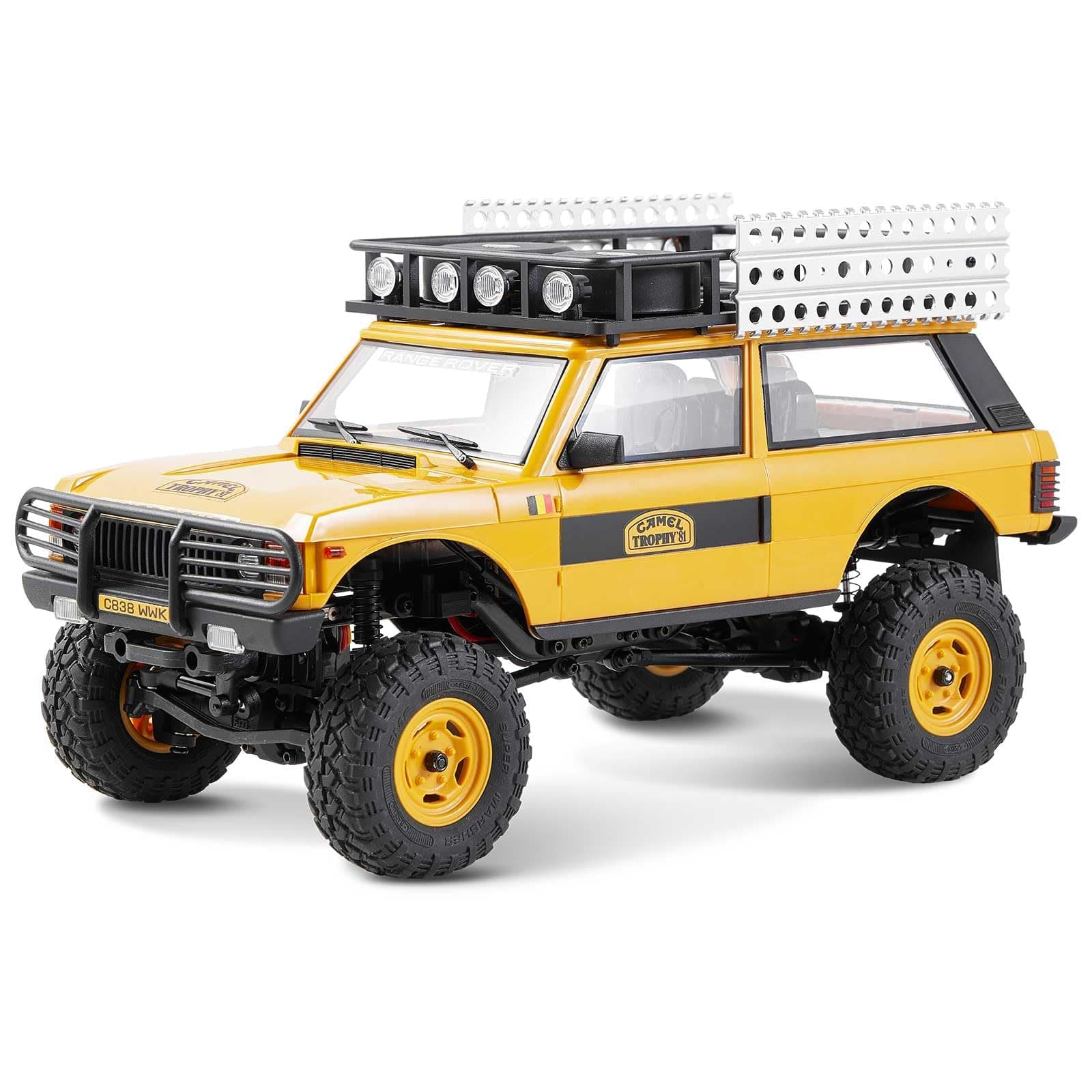 FCX24M FMS 1/24 RC Crawler Land Rover Family Off-Road RC Rock Crawler with Lighting Effects Speed Switch and Accessories Pack RC Car for Adults (Range Rover)