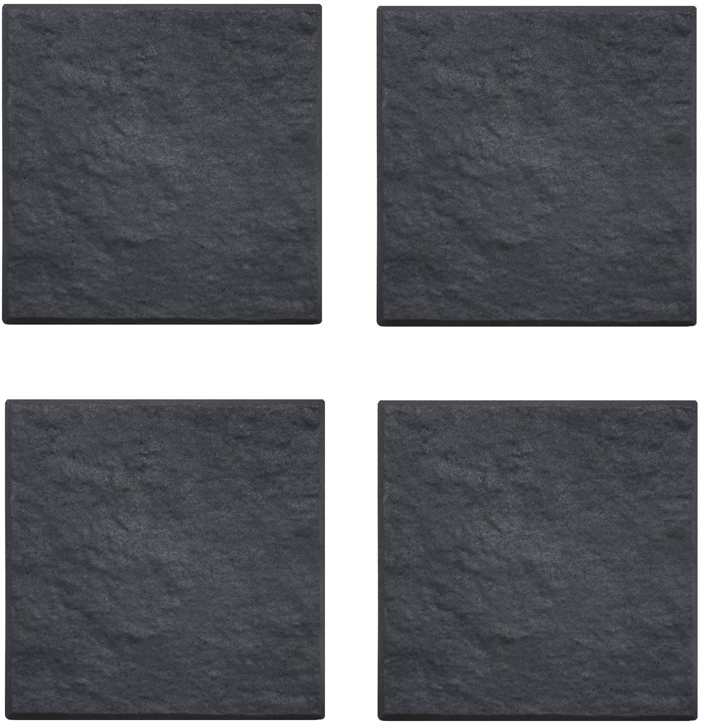 Black Marble Effect Square Stomping Stone- Set of 10 Slates, Set of 4 Slates and Only 1 Slate| Home Garden Walkway Stomp Stepping Stone Tiles Slate Paving - Hard Wearing