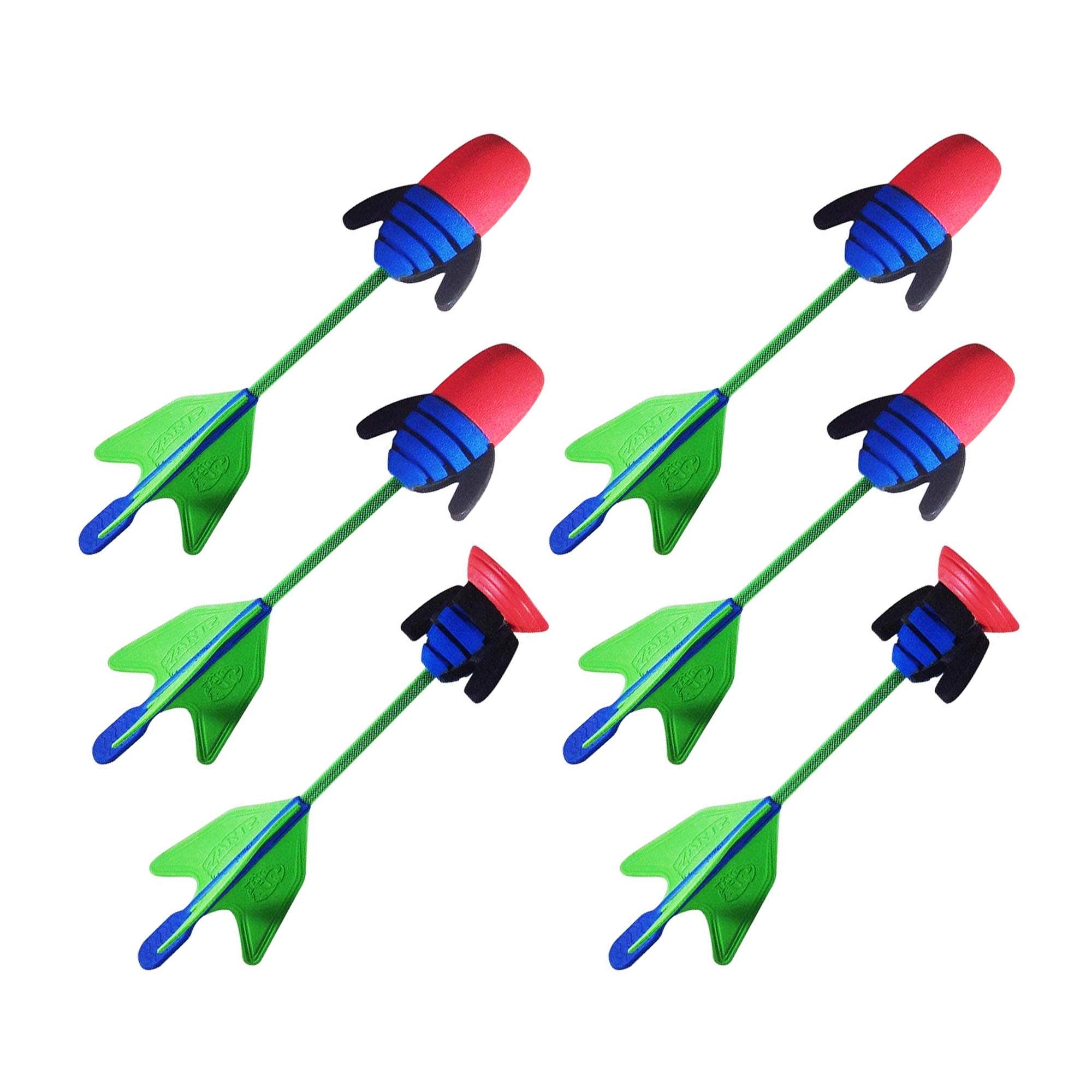Zing Arrow Refill Pack, includes 4 Classic Color Zonic Whistling Arrows and 2 Classic Color Suction Cup Arrows, for Long Range Outdoor Play with Friends and Family