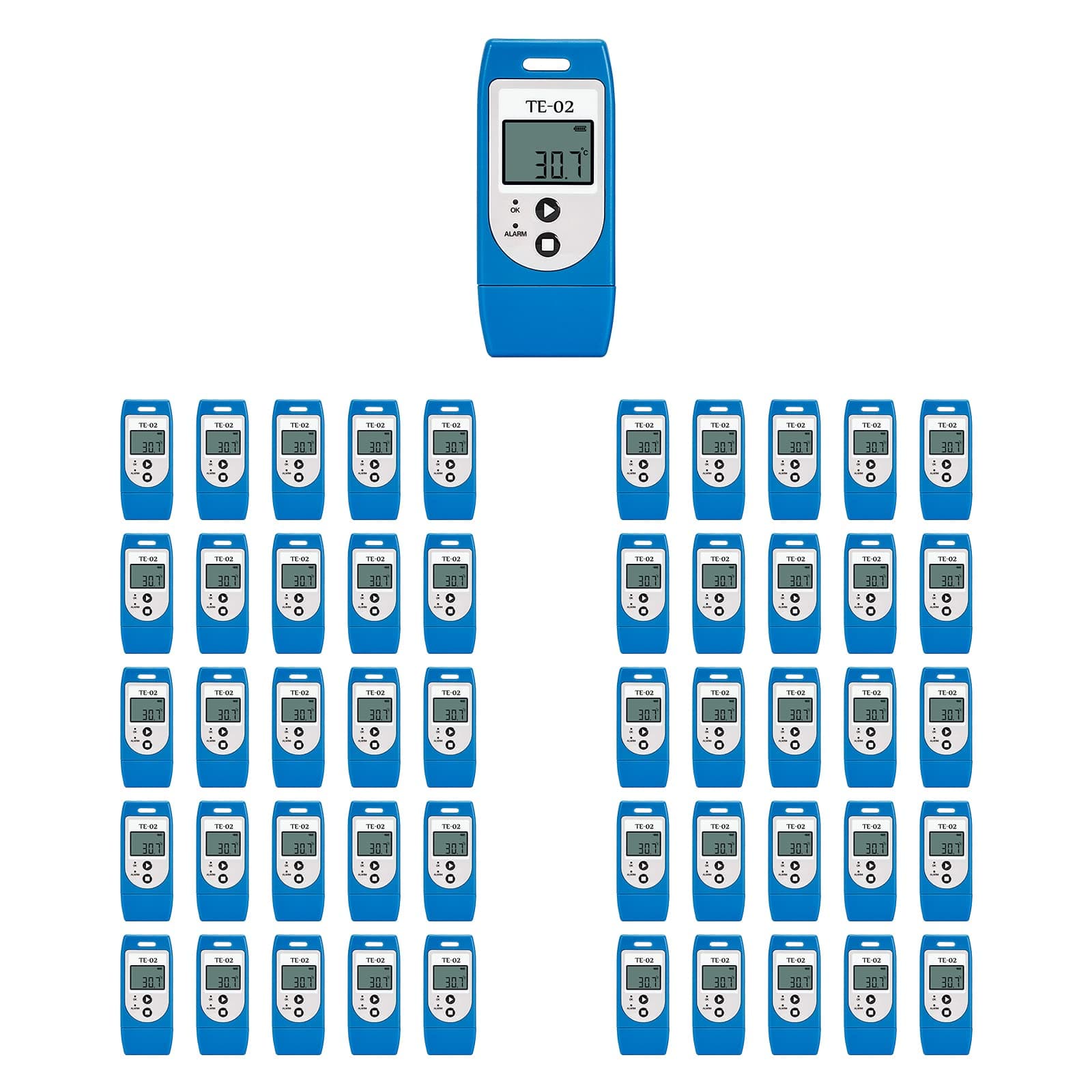 Therm Temperature Data Logger USB LCD Display Reusable PDF Report Temperature logger Recorder Detector 32000 Points Record Capacity Software for Window or Mac (25pcs)