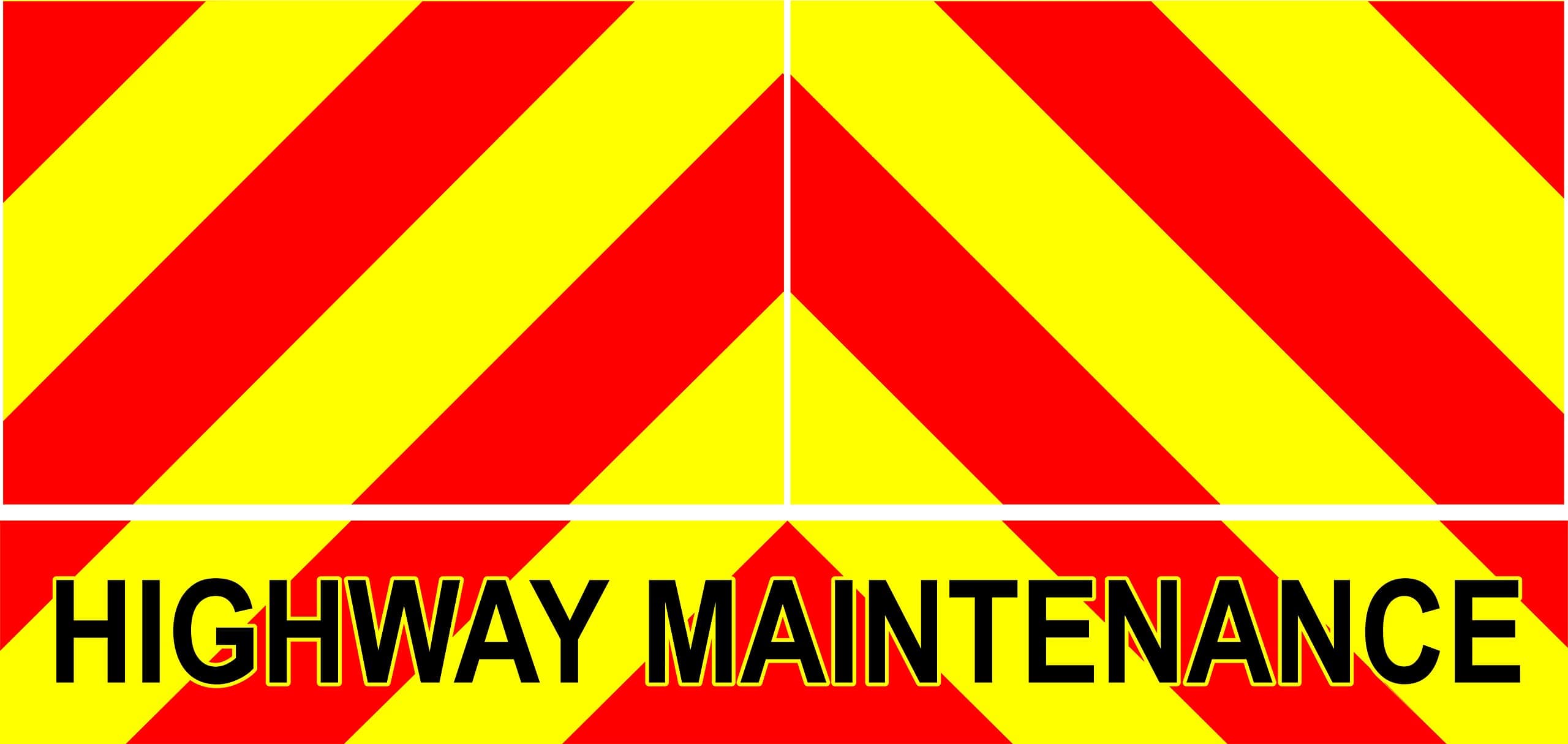 Highway Maintenance Chevrons - Retro Reflective Yellow - Magnetic or Sticker Signs - Car Van Tipper Tail Lift Ect. Taillift (Magnetic, Small 600x300mm)
