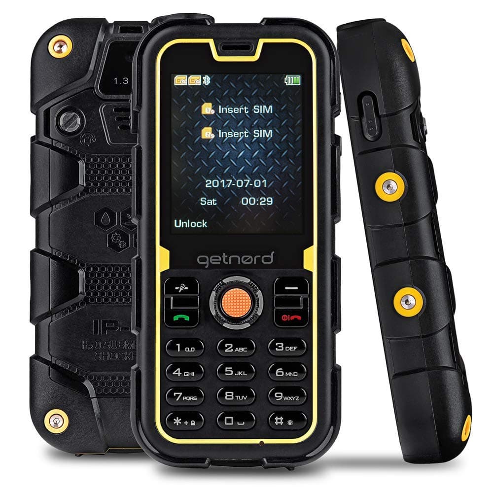 Getnord Walrus Rugged Tough Cell Mobile Phone Dust Proof Shockproof and Waterproof IP68 Durable Builders Mobile Phone Outdoor Cellphone Unlocked DUAL SIM/SIM Free | Heavy Duty Water Resistant