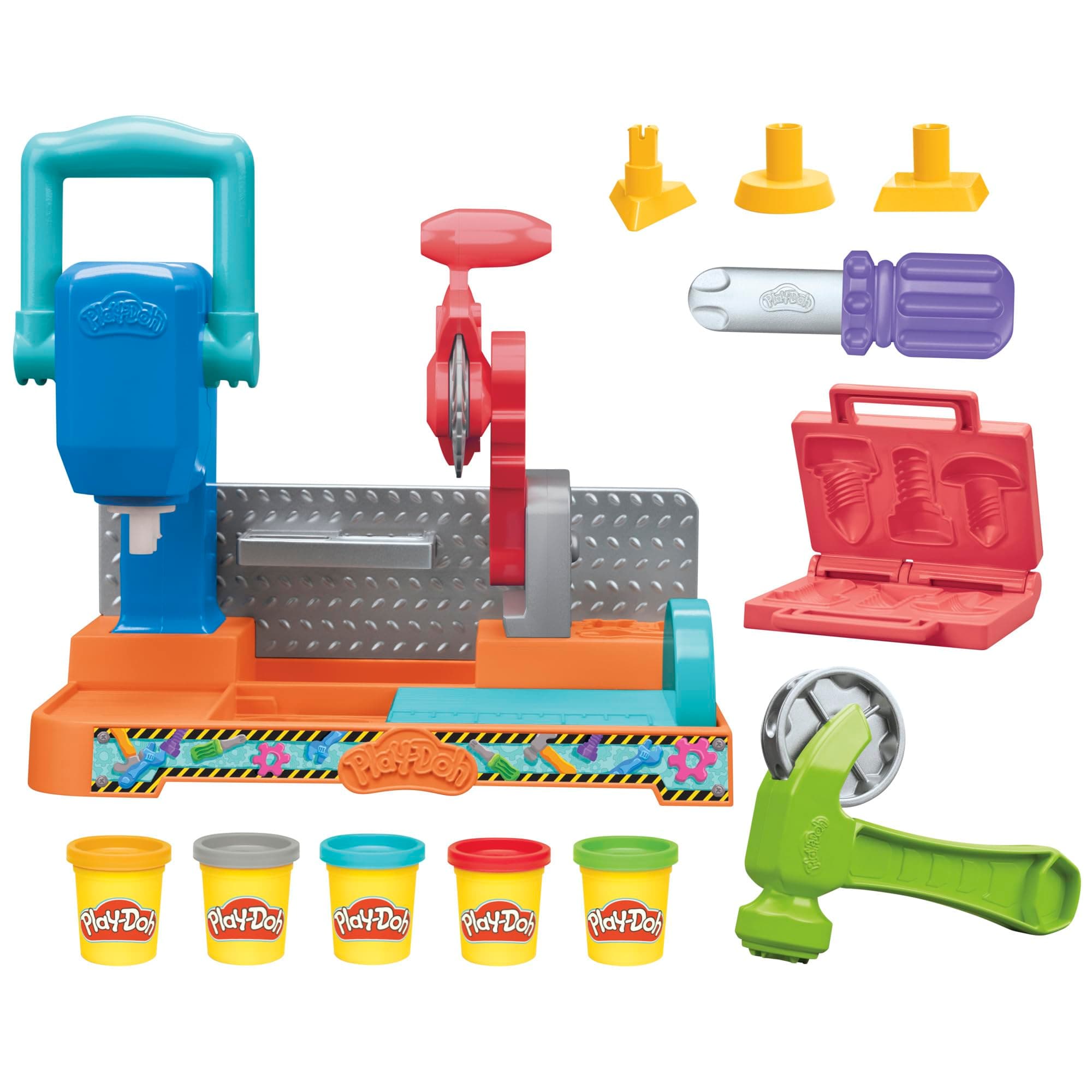 Stamp & Saw Tool Bench Playset, Construction Toys for Boys & Girls 3 Years & Up, Kids Arts & Crafts