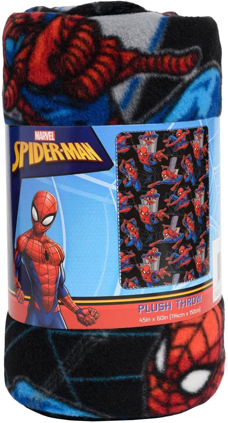 UPD U.P.D, Inc. Dark Spiderman Fleece Blanket - Warm and Cozy Spider-Man Throw for Kids, Soft Spider Man Plush Snuggle Girls Boys Bedroom Size 45x60 Inch, B09F5LR2FJ