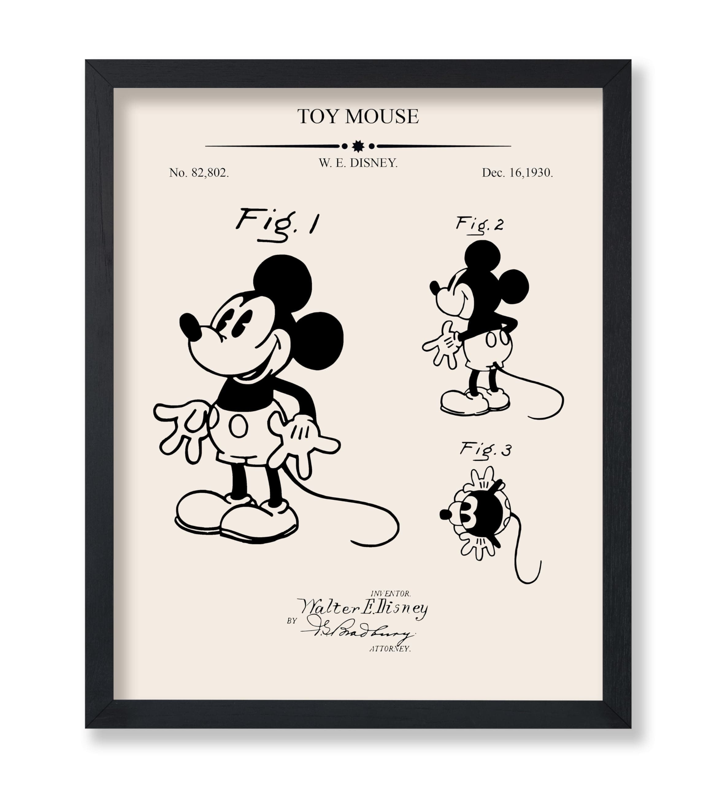 Poster MasterMickey Blueprint Poster - Mouse Toy Action Figure Patent Print - Mouse Art - Action Figure Design Art - Technical Drawing Art - Office or Kid's Room Wall Decor - 8x10 UNFRAMED Wall Art