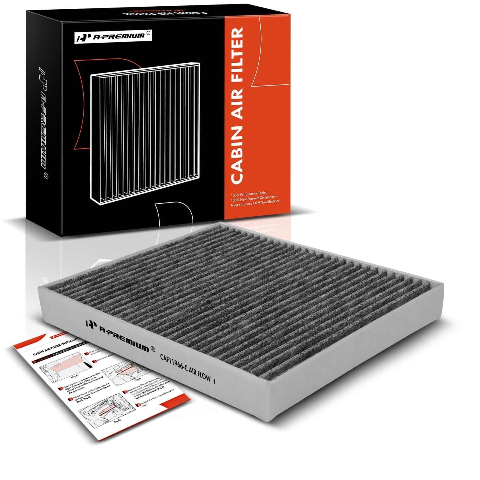 A-Premium Cabin Air Filter w/Activated Carbon Compatible with Chevy, GMC, Cadillac & Buick - Camaro, Colorado, Equinox, Impala, Malibu, Silverado, Traverse, Sierra, Yukon, Escalade, ATS, CT4, Enclave