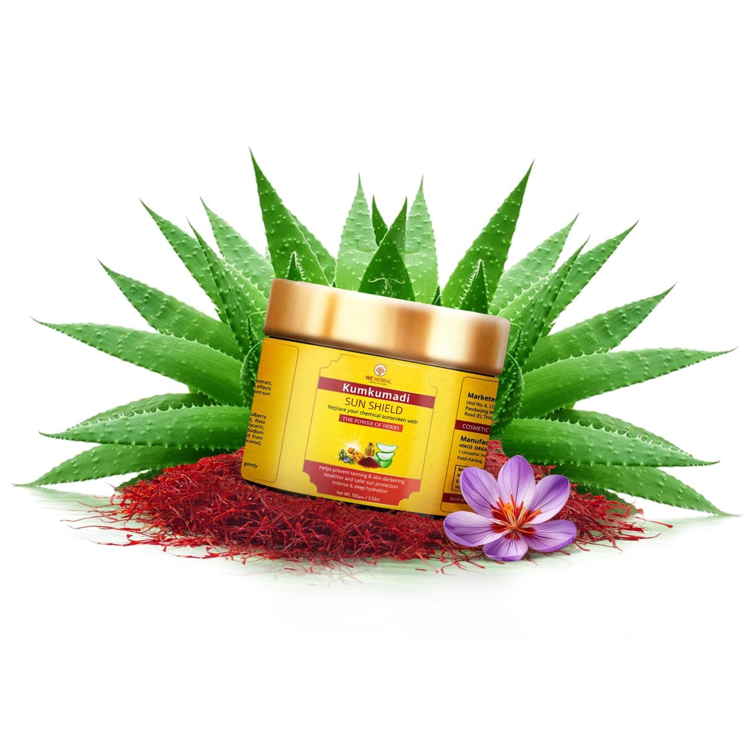Kumkumadi Sun Shield | Kumkumadi Sunscreen For Hydrating Skin & Prevents Tanning, 100gms