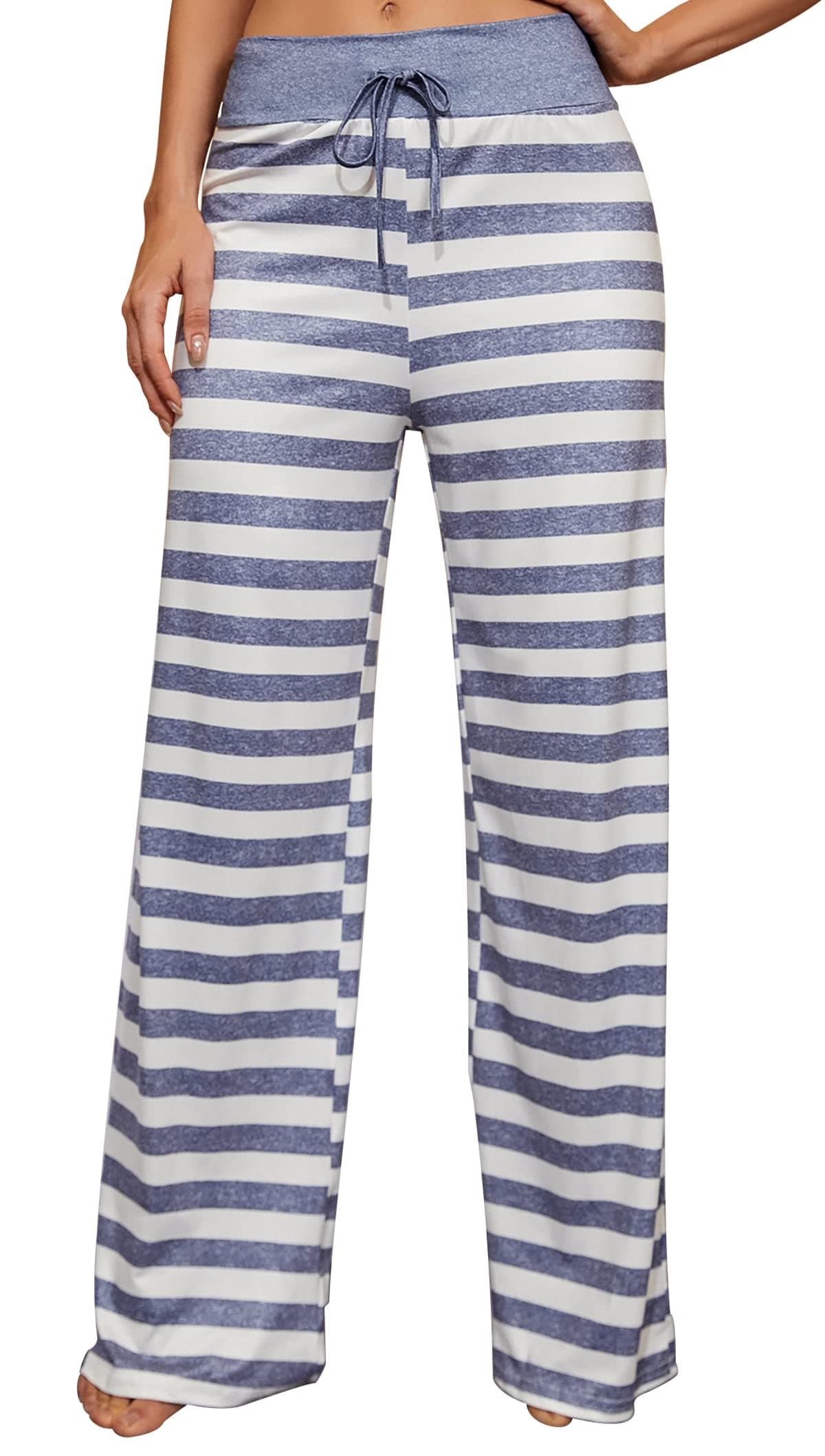 X-Image Women's Comfy Pajamas Drawstring Stretch Floral Print Long Wide Leg Lounge Pants