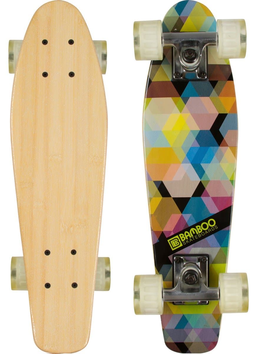 Complete Mini Cruiser Skateboard with Kaleidoscope Design, 6" x 22.5"