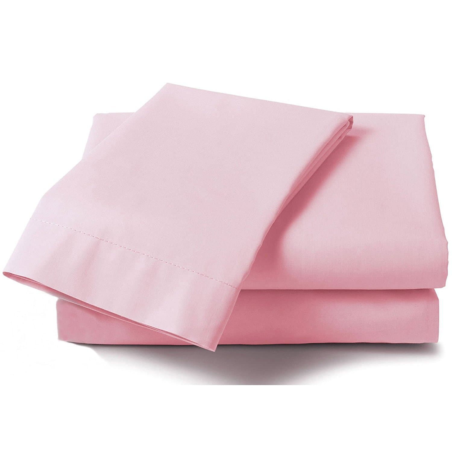 GlampTex (tm) Bed Sheets Fitted Sheet Luxury Bedding Sheet Single Double King Super King (Single, Pink)