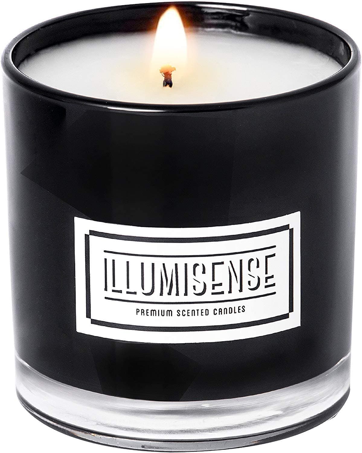 Black Luxury Candle for Home Decor 9 oz, Scented with Amber Bergamot and Sage Vanilla Fragrances, up to 80 Hours Burning time, 100% Natural Single Wick Soot-Free.