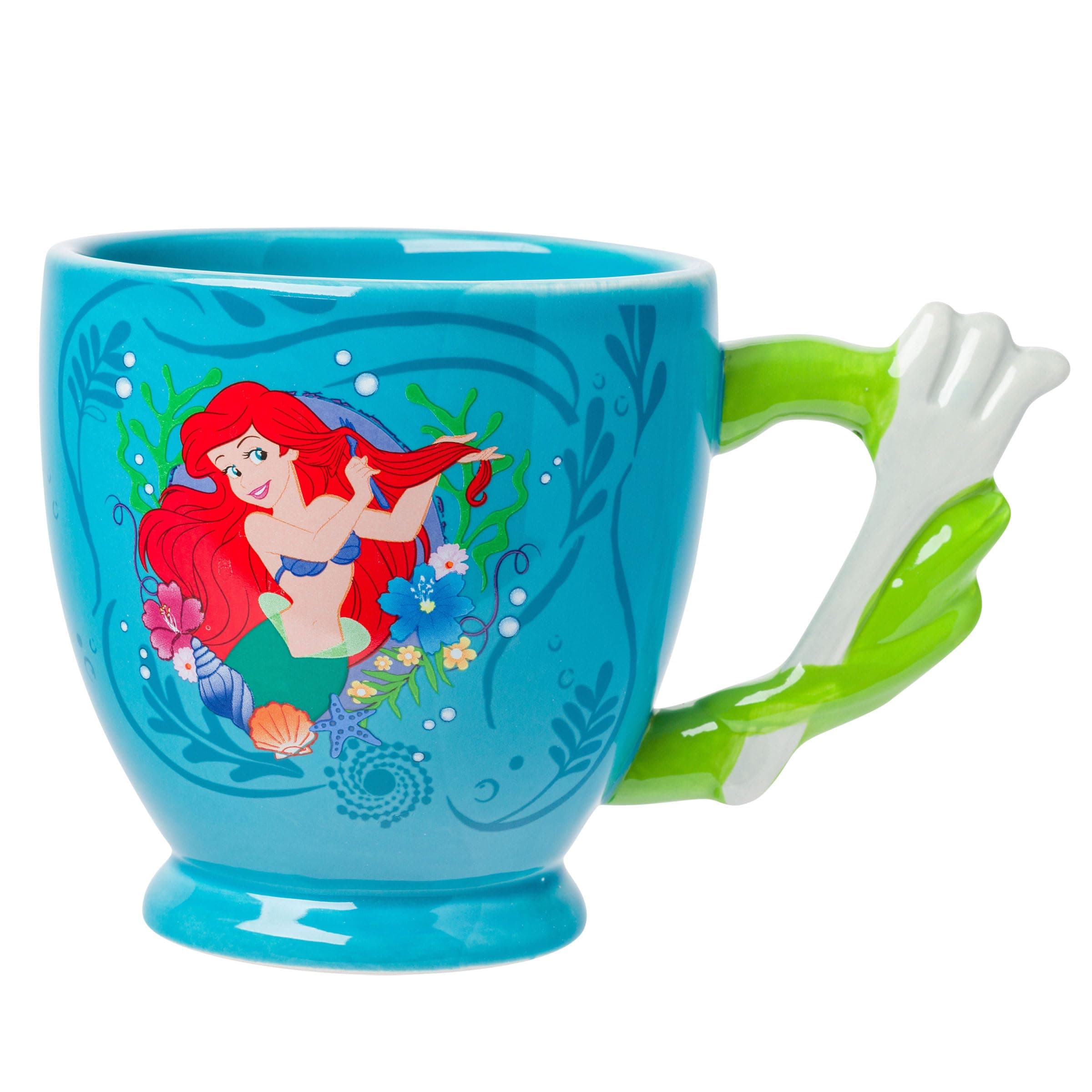 Silver Buffalo Disney Princess The Little Mermaid Ariel Dinglehopper Fork Hair Brush 3D Sculpted Handle Ceramic Mug, 20 Ounces