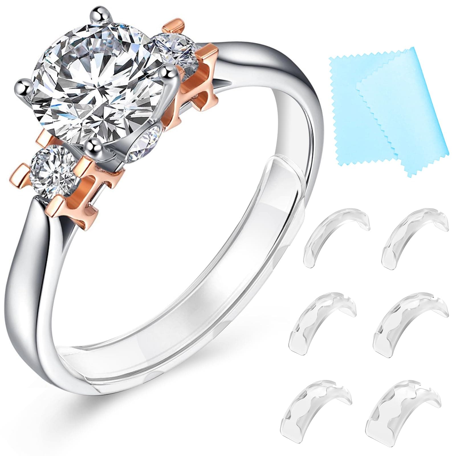 Ring Sizers for Loose Rings Ring Guards for Loose Rings Fit Any Rings, Invisible Ring Size Adjuster Never Sliding Off and Spinning