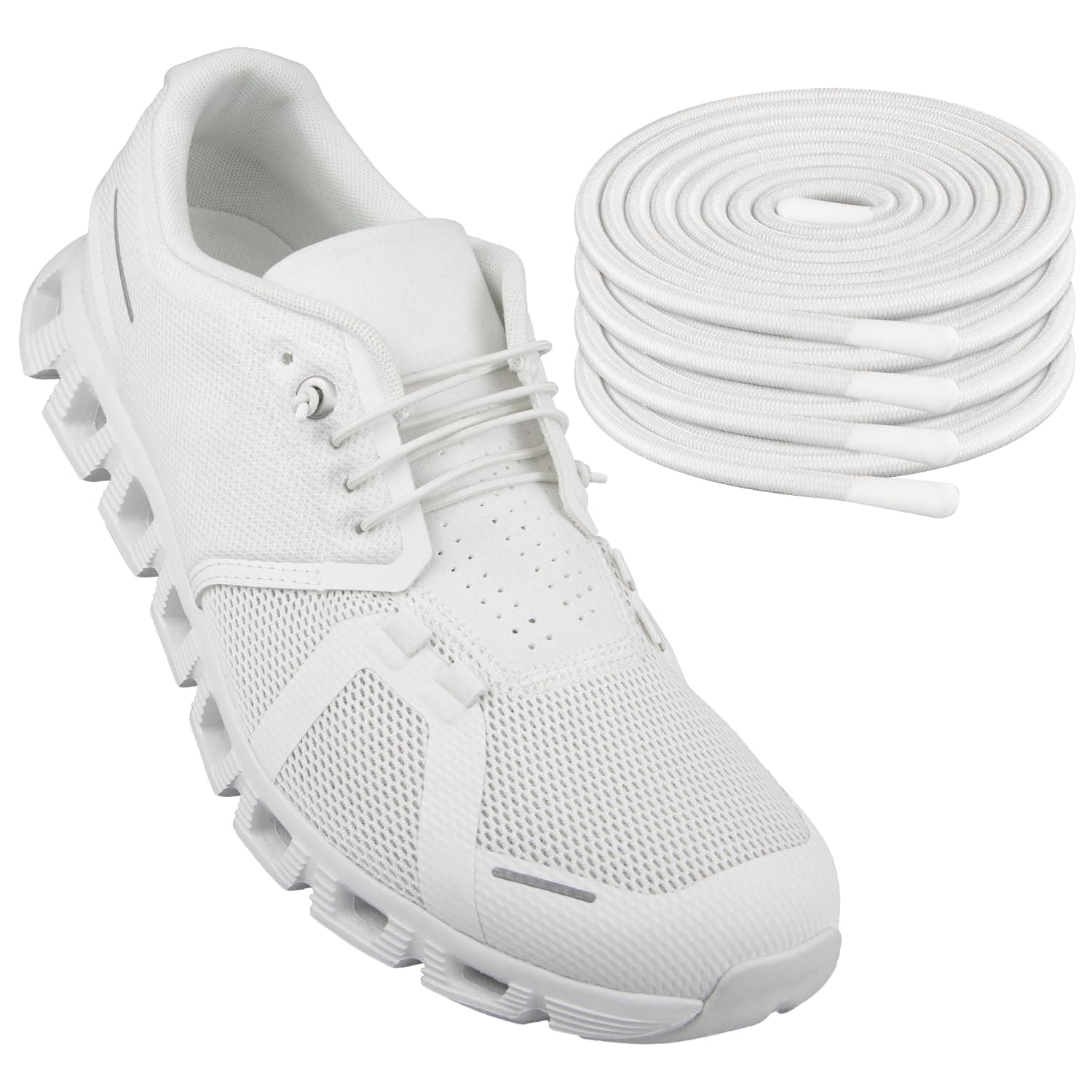 2 Pairs Elastic Shoelaces for ON Cloud 5 & 6 No Tie Replacements Shoes Laces Stretchy Bungee Running Training