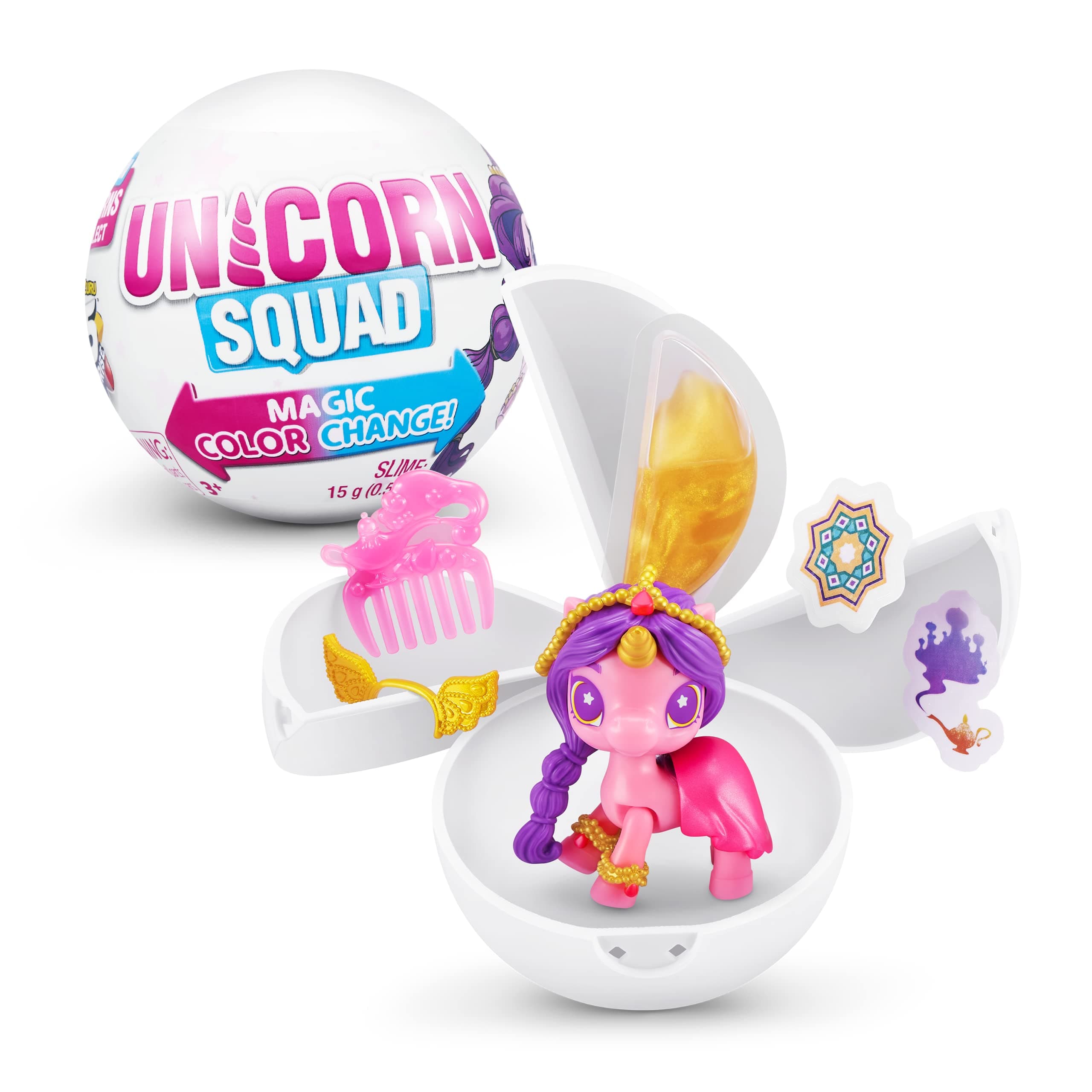 ZURU Unicorn Squad, 5 Surprise, Color Changing Magic, 13 to Collect, Accessories and Slime, Style Your Squad, Layers of Surprise, Ages 13+, Toys