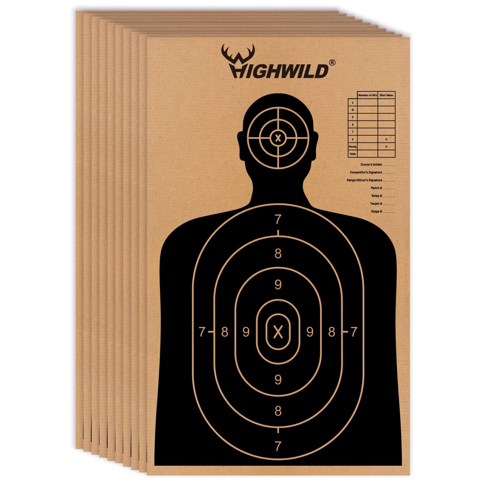 Highwild 18" X 30" Cardboard Targets for Shooting, Silhouette Paper Targets - Pack of 25