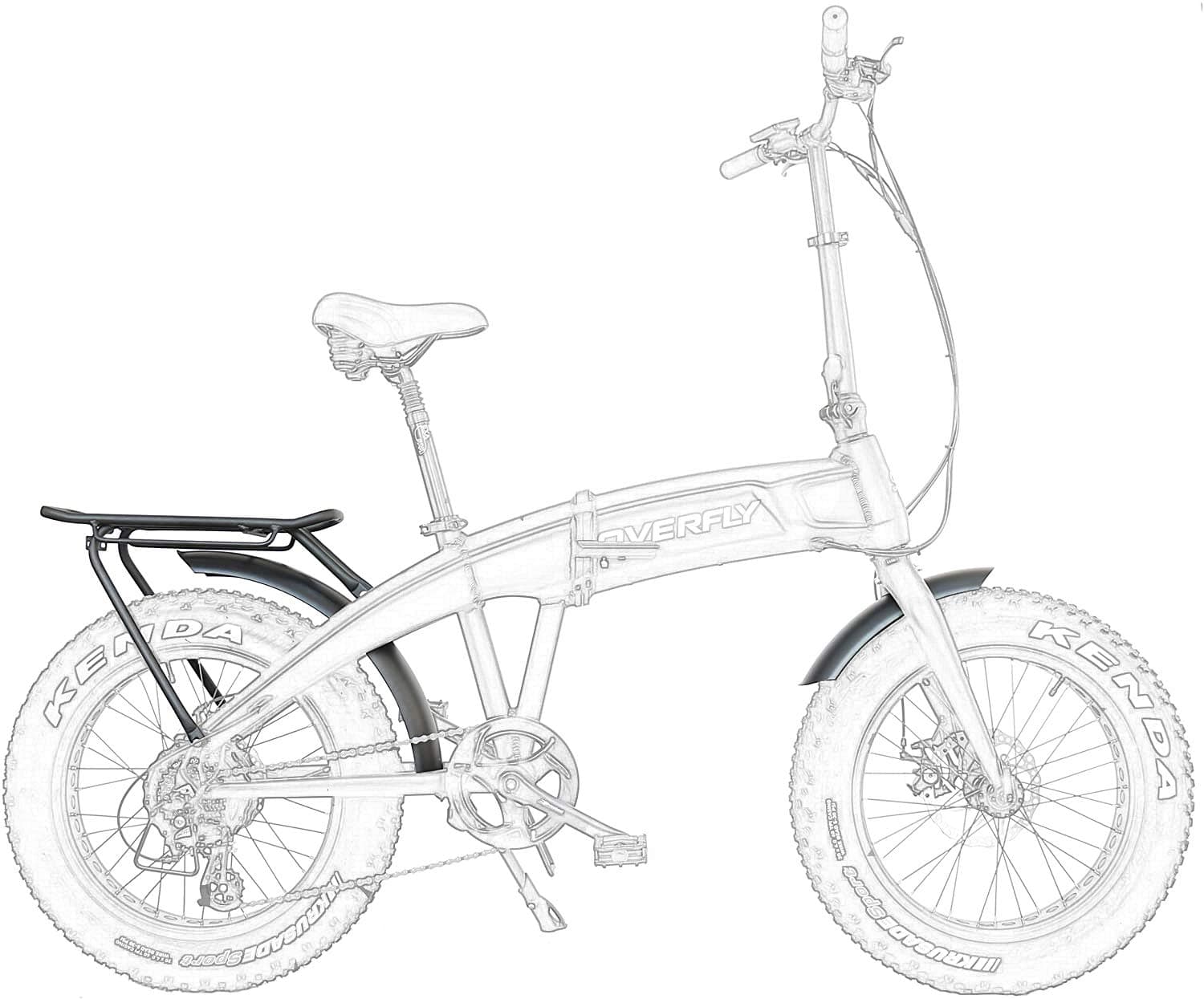 Overfly Fender and Rack kit for Hummer Electric Bicycle