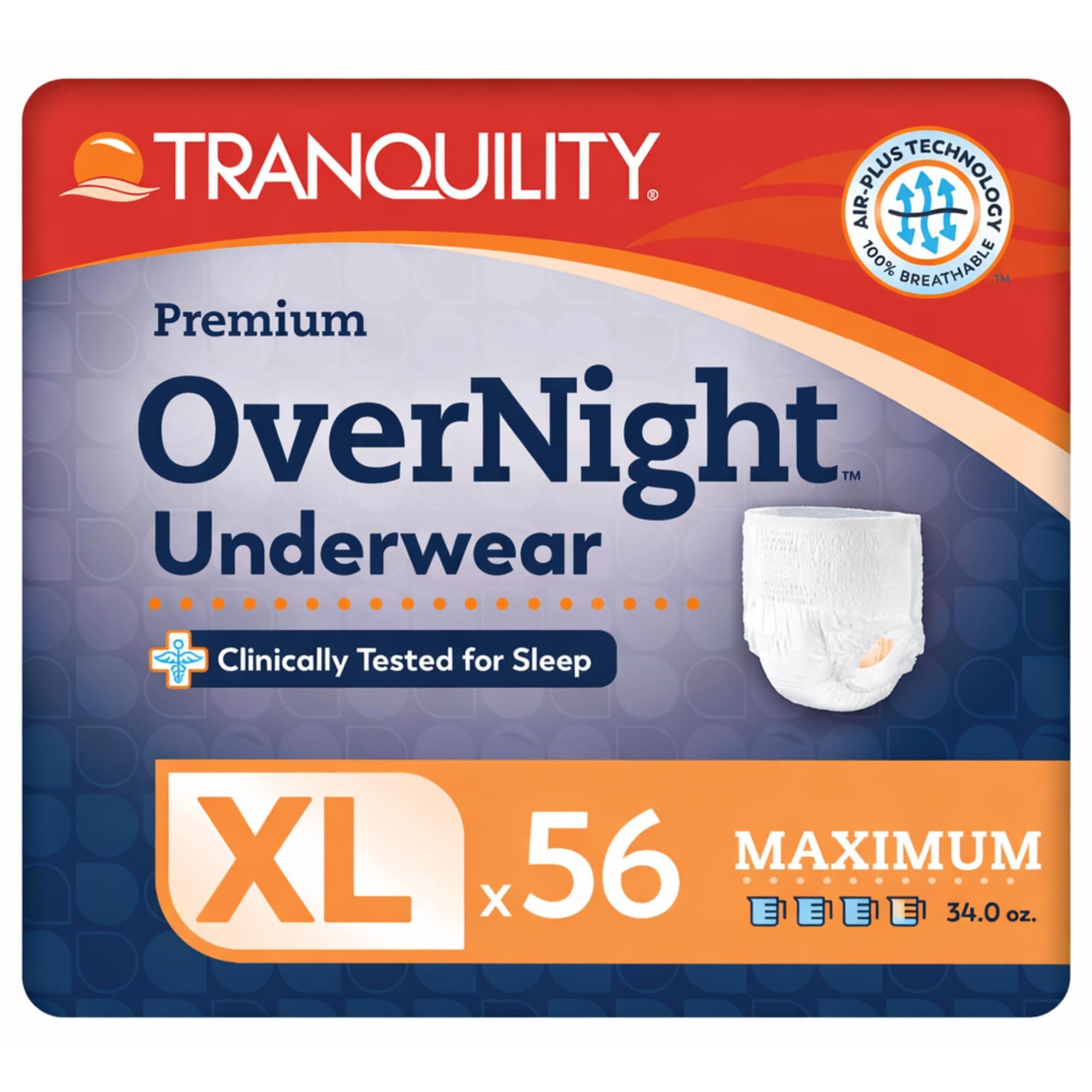 - Tranquility Premium Overnight Disposable Absorbent Underwear (DAU) - XL - 56 ct